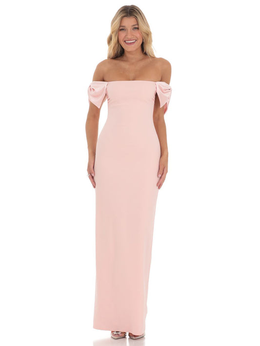 Pearl Chiffon Sheath Long Prom Dress Off-the-shoulder Ball Gown GD300020