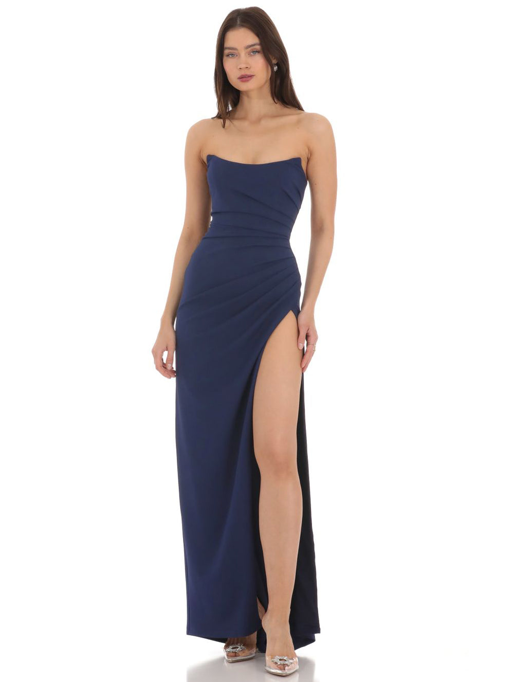 Sheath Long Prom Dress Strapless Evening Ball Gown GD300024