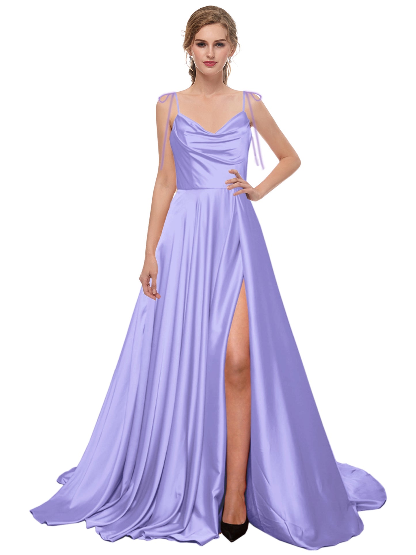 A Line Long Prom Dress Spaghetti Straps Evening Ball Gown GD101503