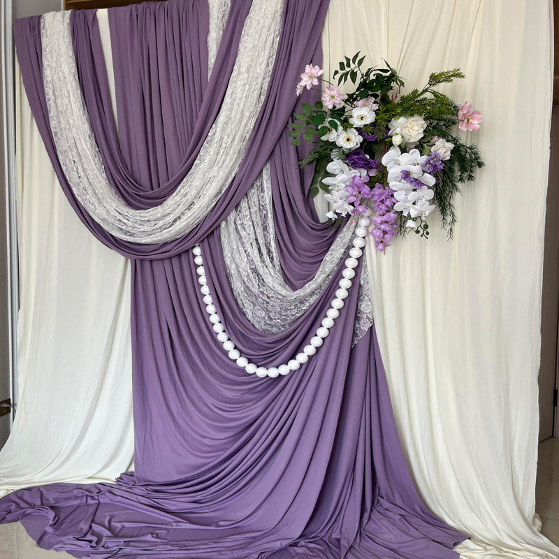Burgundy Draping Fabric Stretch Knit Fabric for Wedding Decor Curtains 170x100 cm -FB00002