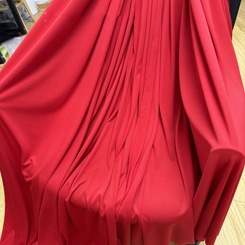 Burgundy Draping Fabric Stretch Knit Fabric for Wedding Decor Curtains 170x100 cm -FB00002