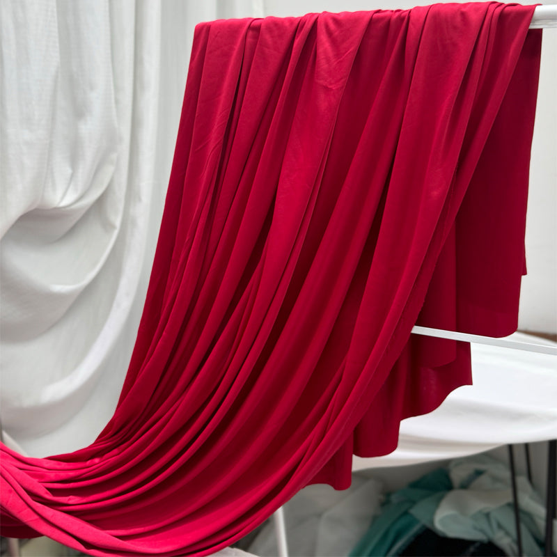 Burgundy Draping Fabric Stretch Knit Fabric for Wedding Decor Curtains 170x100 cm -FB00002