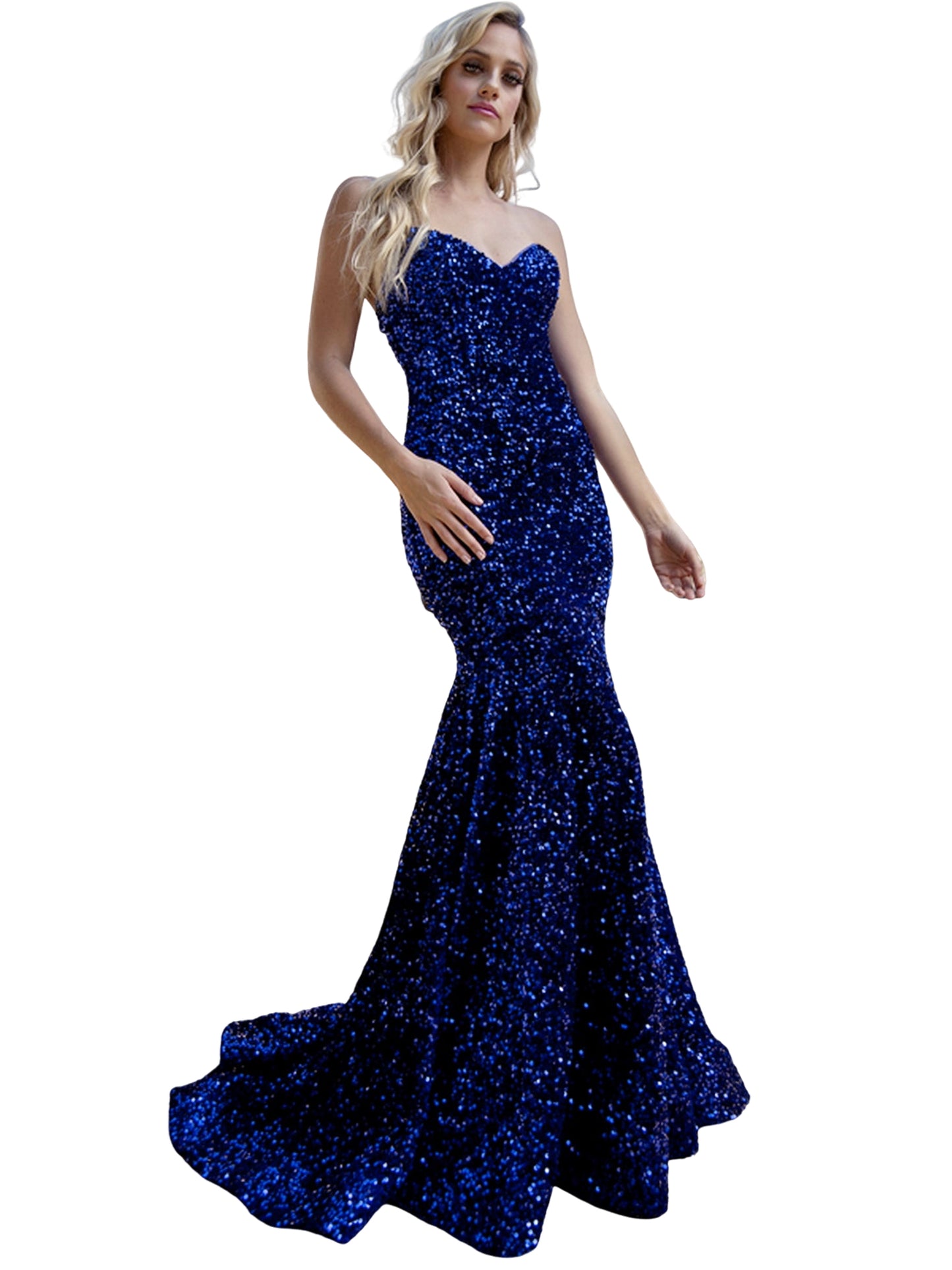 Sequin Long Dress One Shoulder Mermaid/Trumpet Evening Ball Gown GD300008