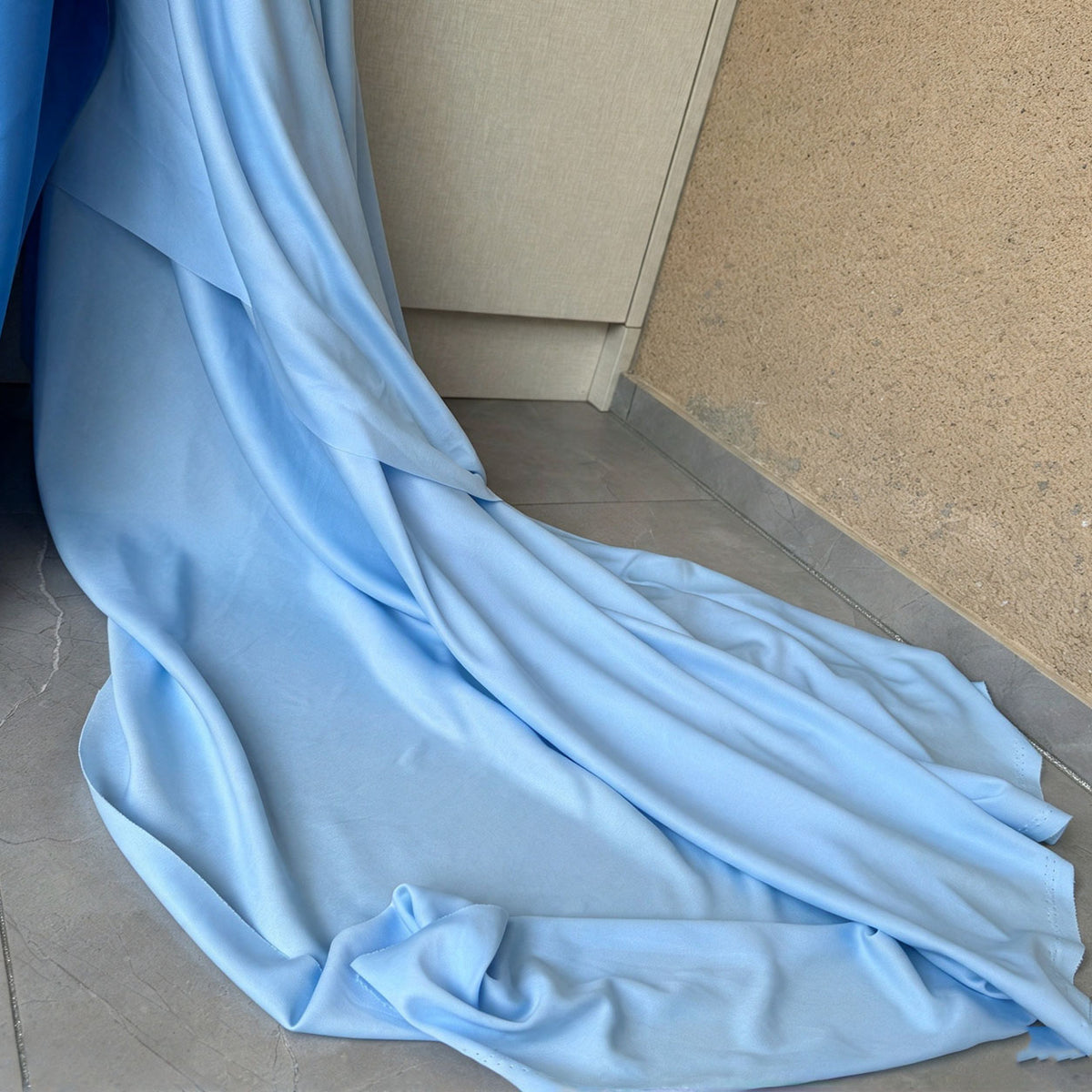 Dusty Blue Wedding Draping Fabric for Ceremony Backdrops and Event Decorations 170 × 100 cm