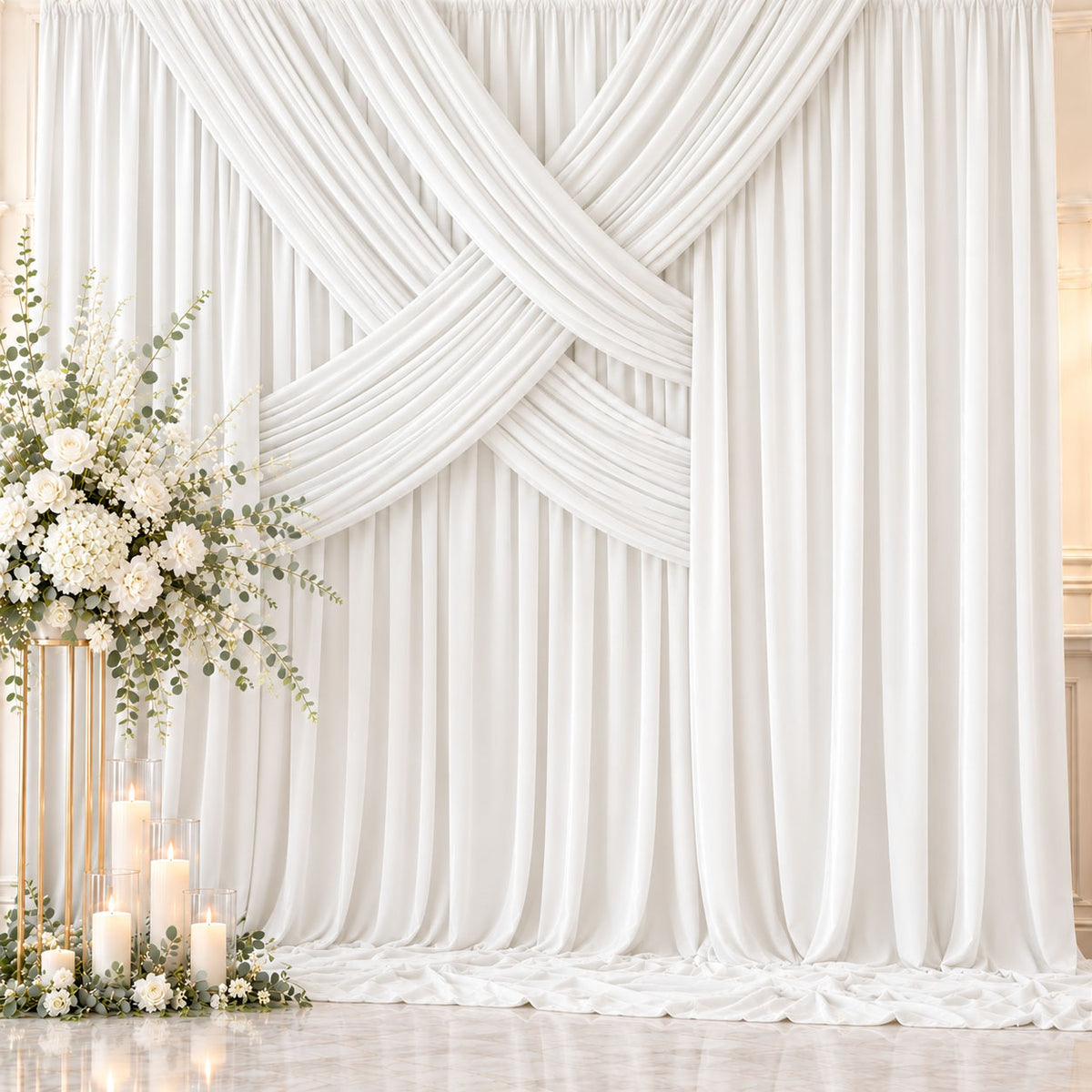 Dusty Blue Wedding Draping Fabric for Ceremony Backdrops and Event Decorations 170 × 100 cm