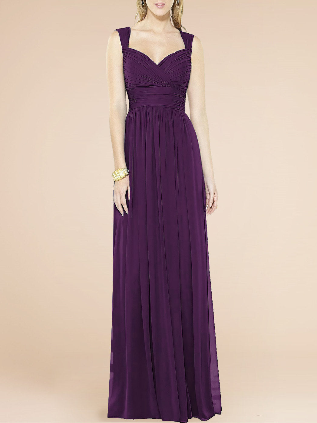 Chiffon Halter Sleeveless Bridesmaid Dress| Plus Size | 60+ Colors