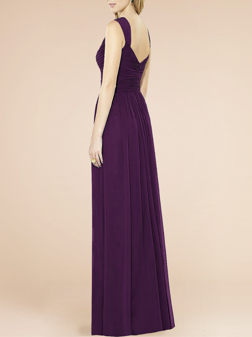 Chiffon Halter Sleeveless Bridesmaid Dress| Plus Size | 60+ Colors