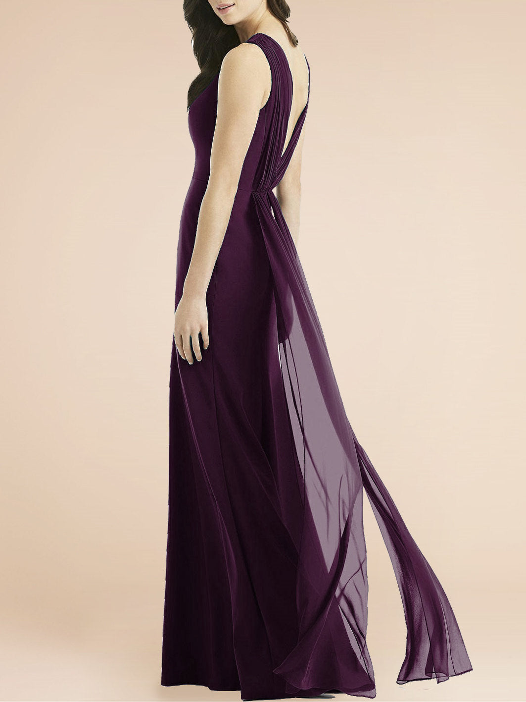 Chiffon Halter Sleeveless Bridesmaid Dress| Plus Size | 60+ Colors