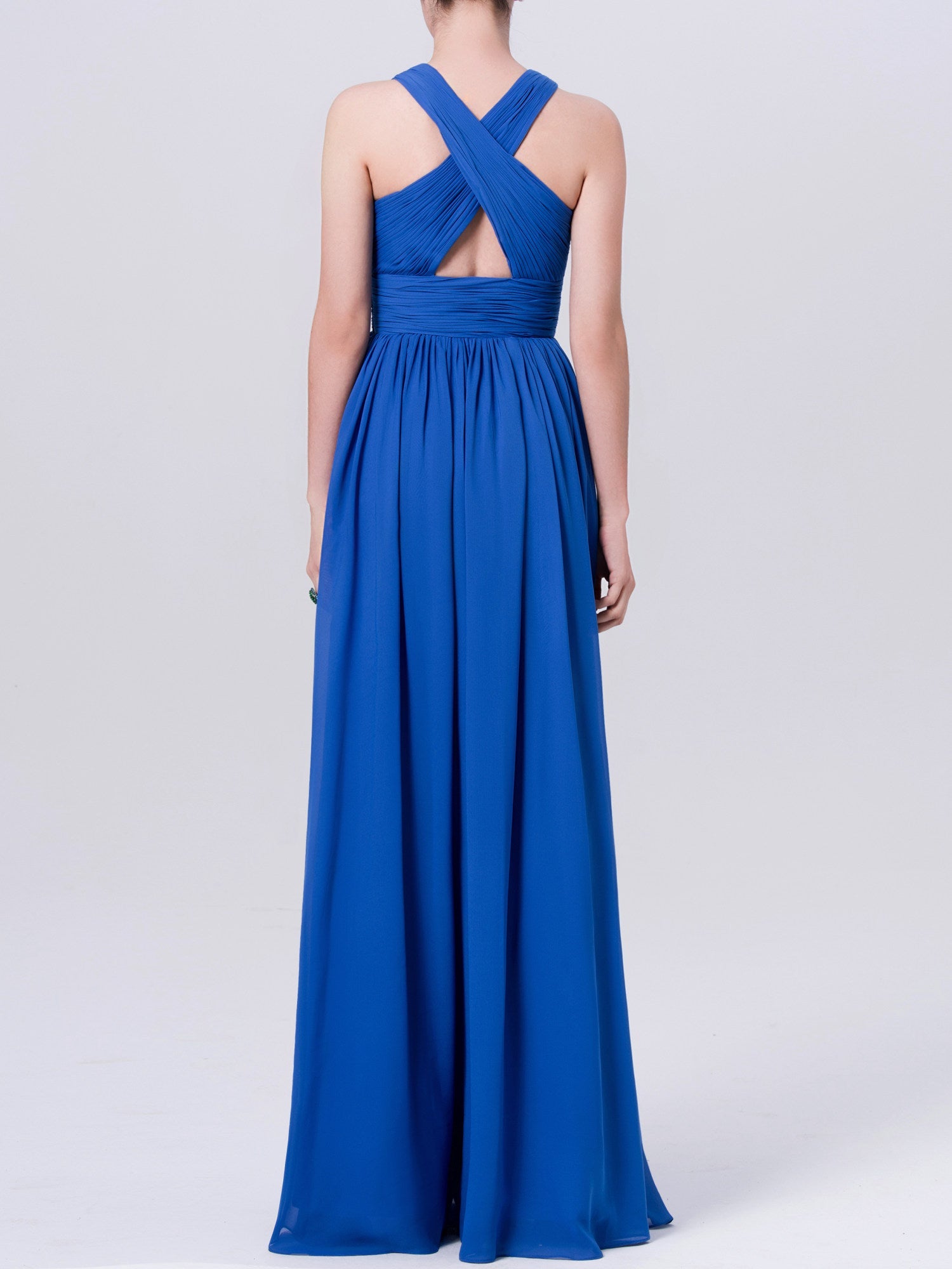 Chiffon V-Neck Sleeveless Bridesmaid Dress| Plus Size | 60+ Colors