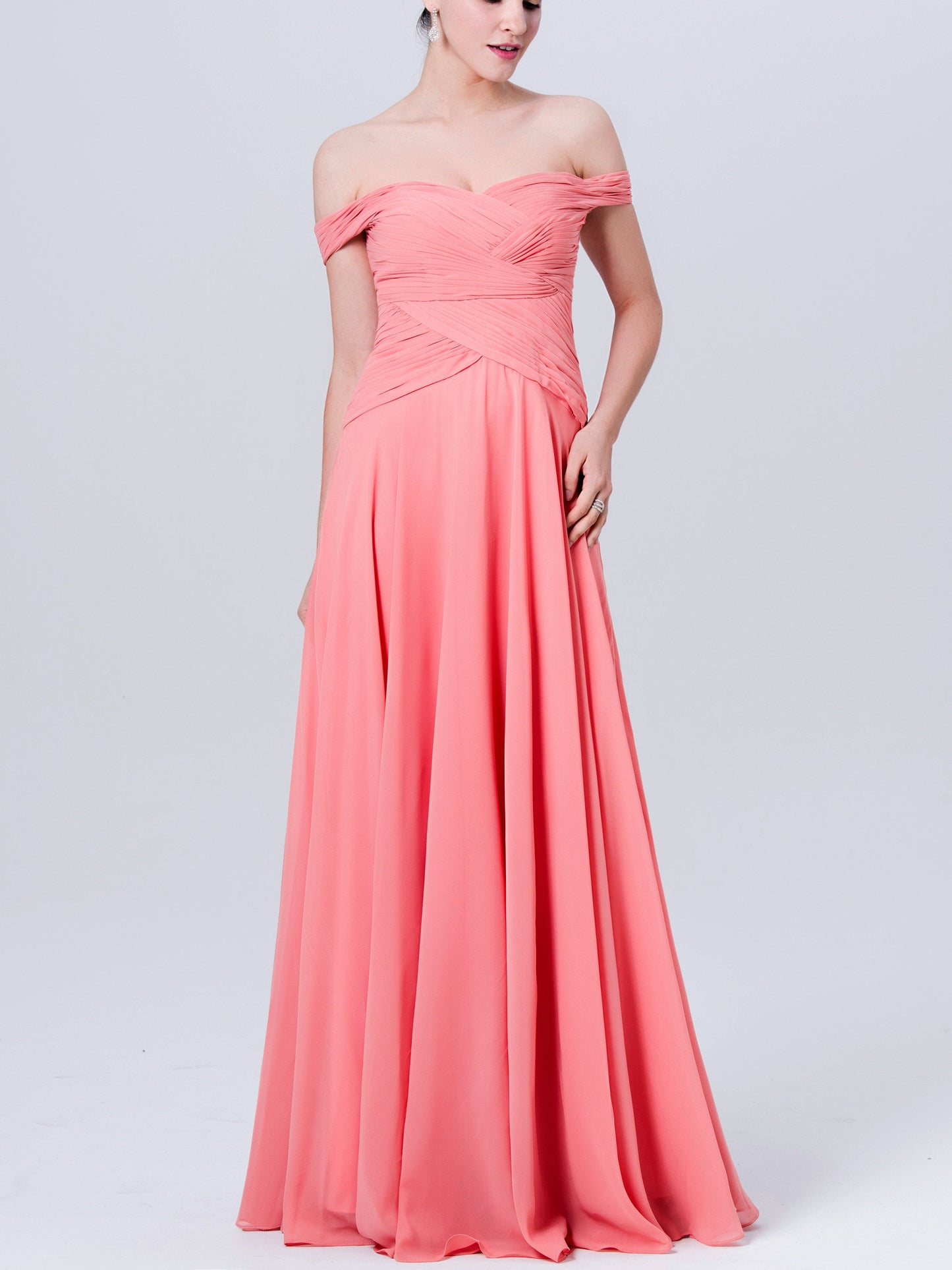 Chiffon Halter Sleeveless Bridesmaid Dress| Plus Size | 60+ Colors