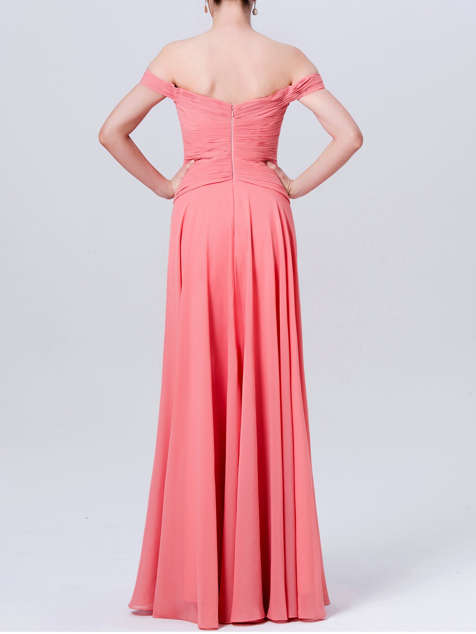 Chiffon Halter Sleeveless Bridesmaid Dress| Plus Size | 60+ Colors