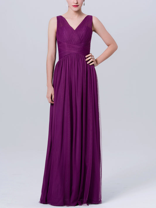 Chiffon Halter Sleeveless Bridesmaid Dress| Plus Size | 60+ Colors