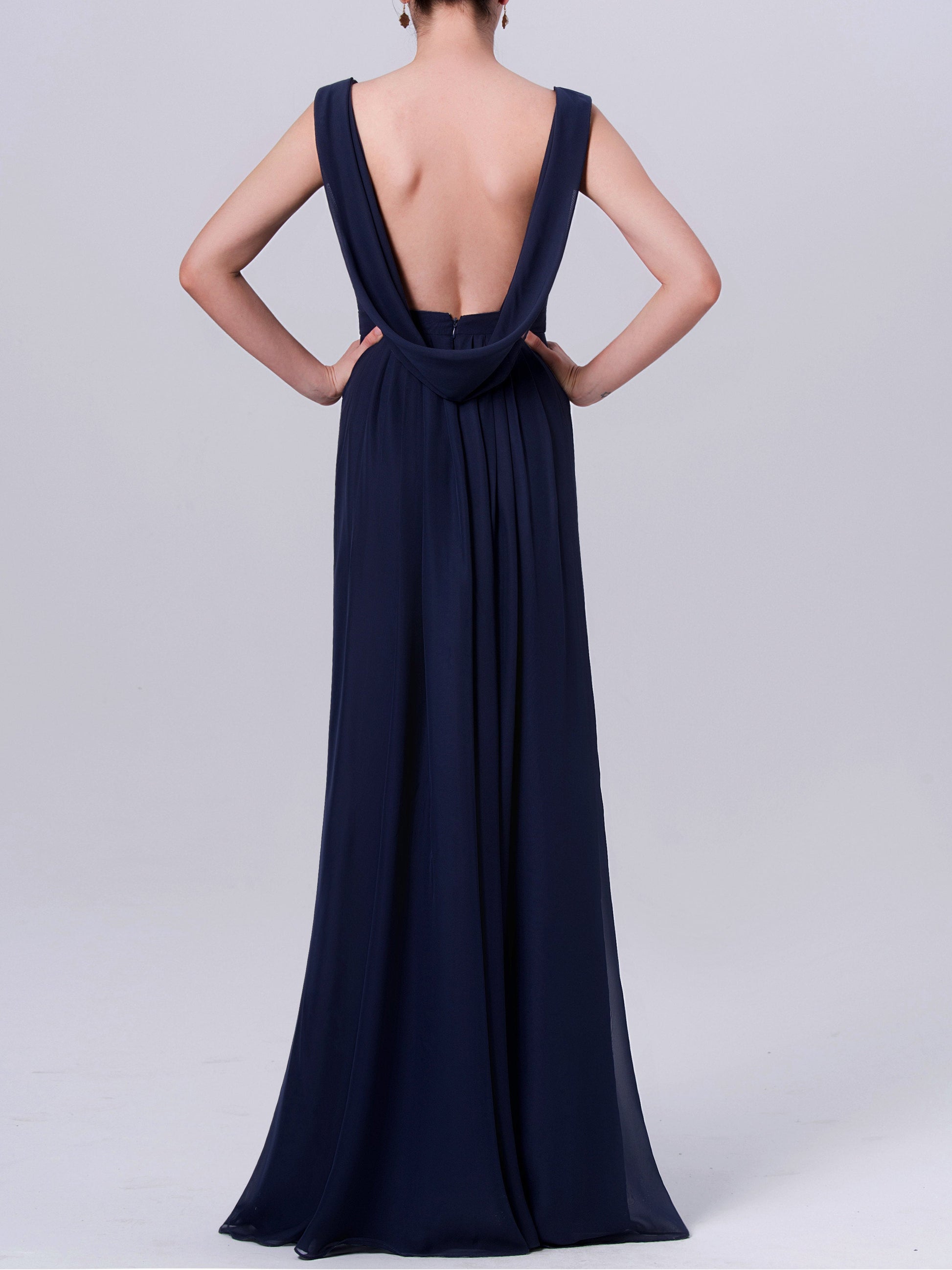 Chiffon Halter Sleeveless Bridesmaid Dress| Plus Size | 60+ Colors