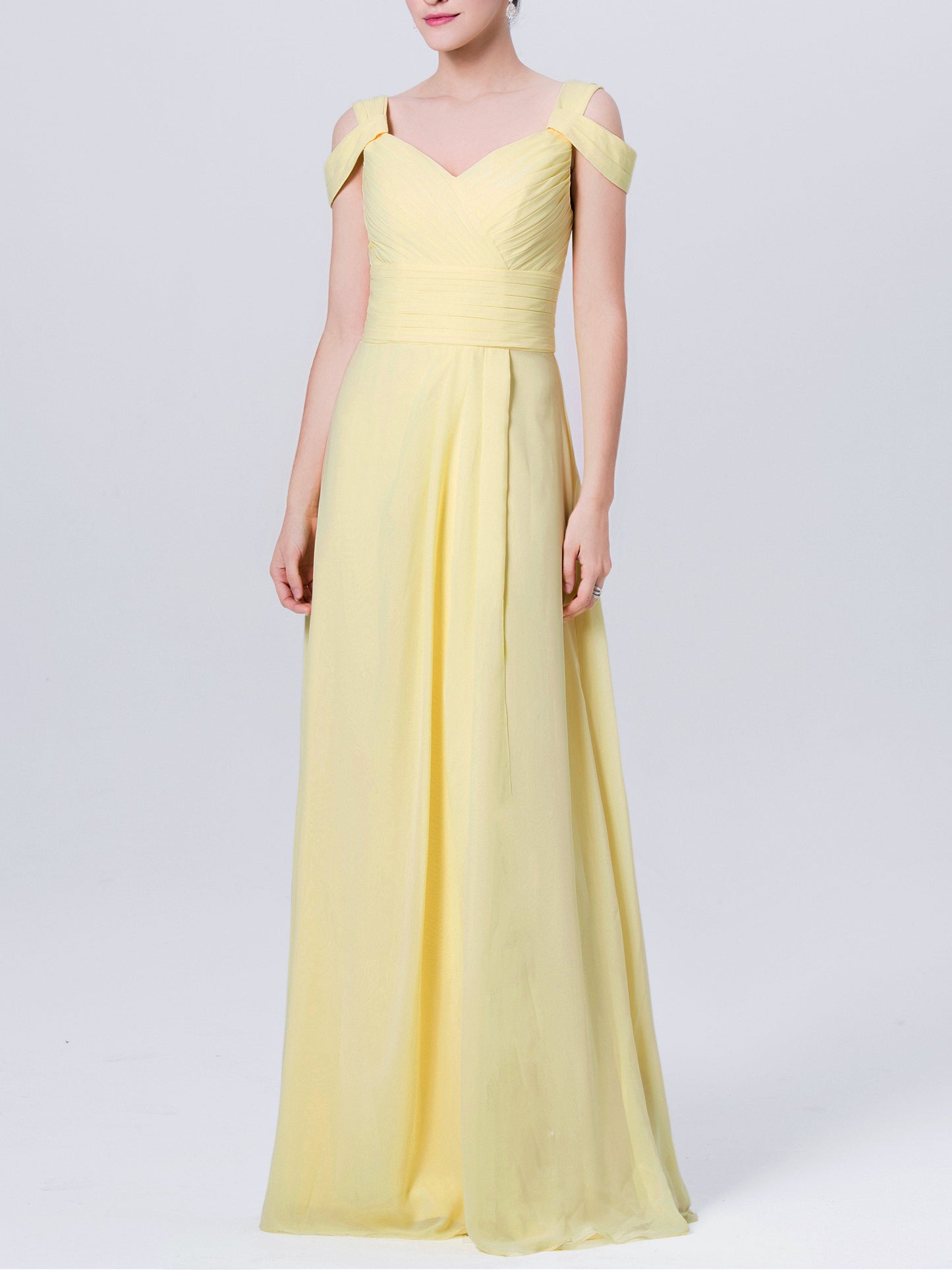 Chiffon Halter Sleeveless Bridesmaid Dress| Plus Size | 60+ Colors
