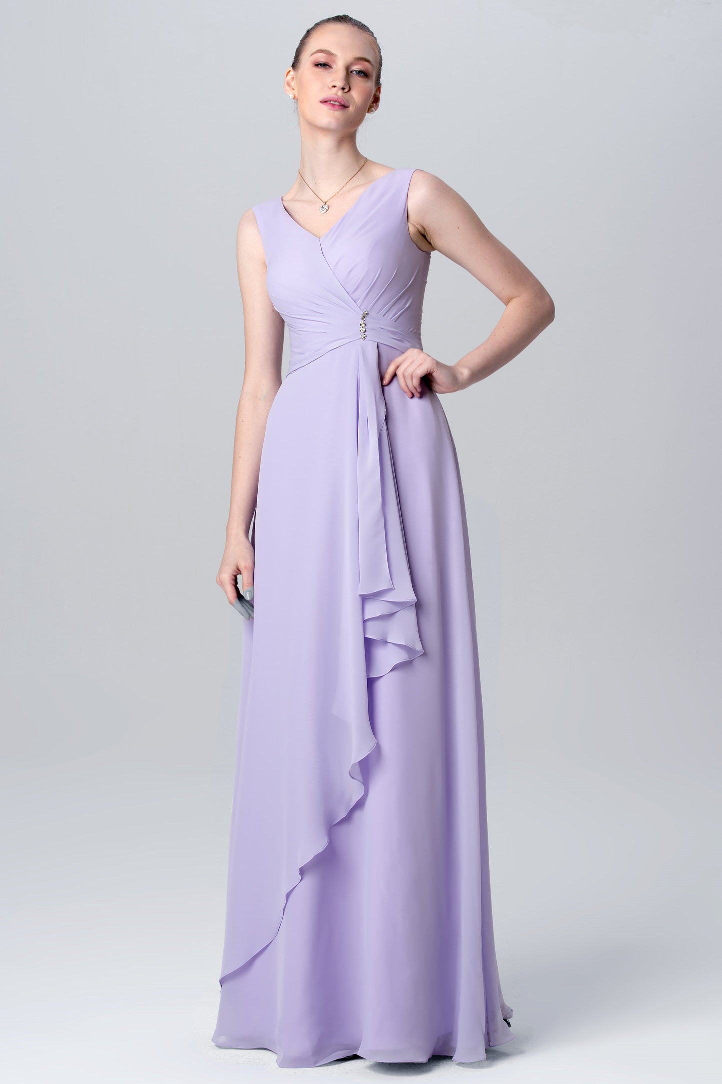 Chiffon Spaghetti Straps Sleeveless Bridesmaid Dress| Plus Size | 60+ Colors