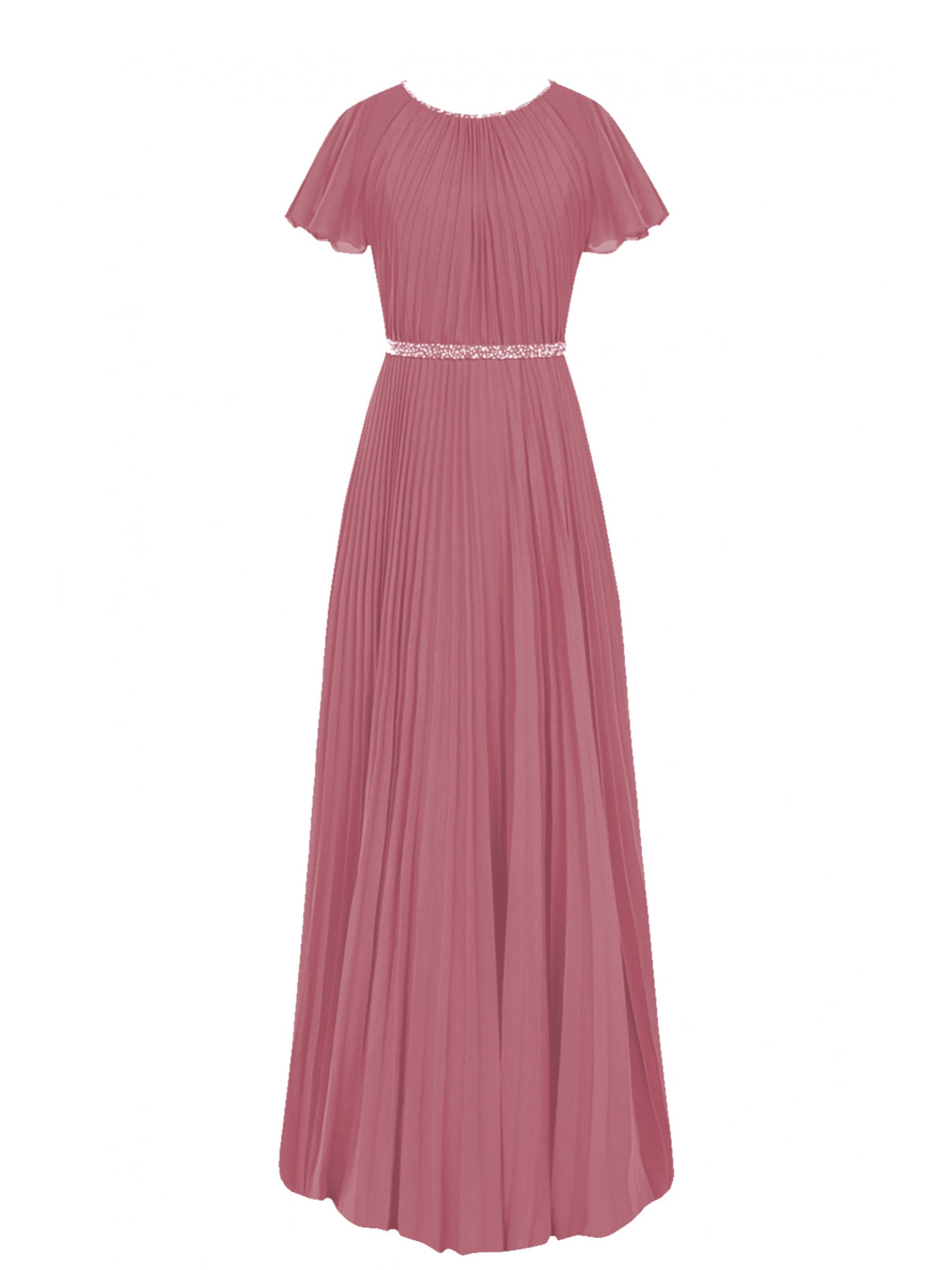 Chiffon V-Neck Cap Sleeves Bridesmaid Dress| Plus Size | 60+ Colors
