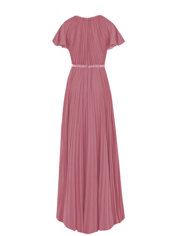 Chiffon V-Neck Cap Sleeves Bridesmaid Dress| Plus Size | 60+ Colors