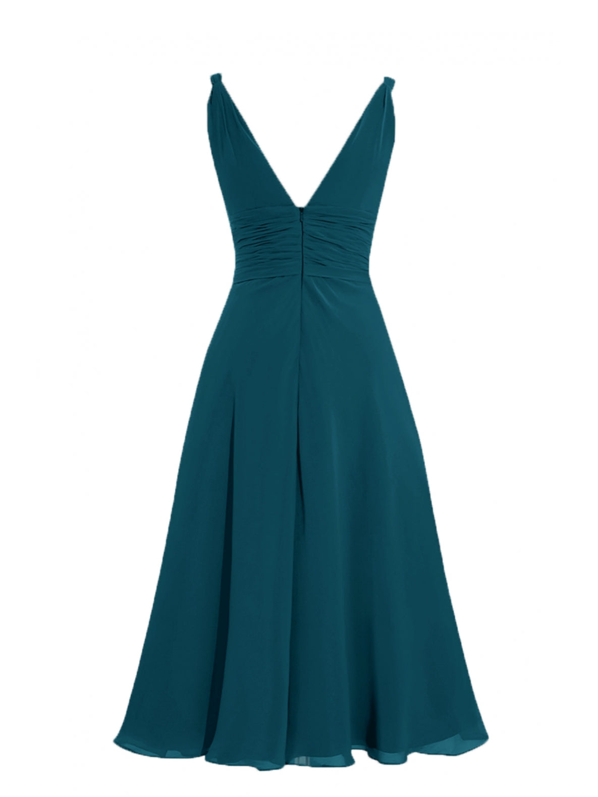 Chiffon V-Neck Cap Sleeves Bridesmaid Dress| Plus Size | 60+ Colors