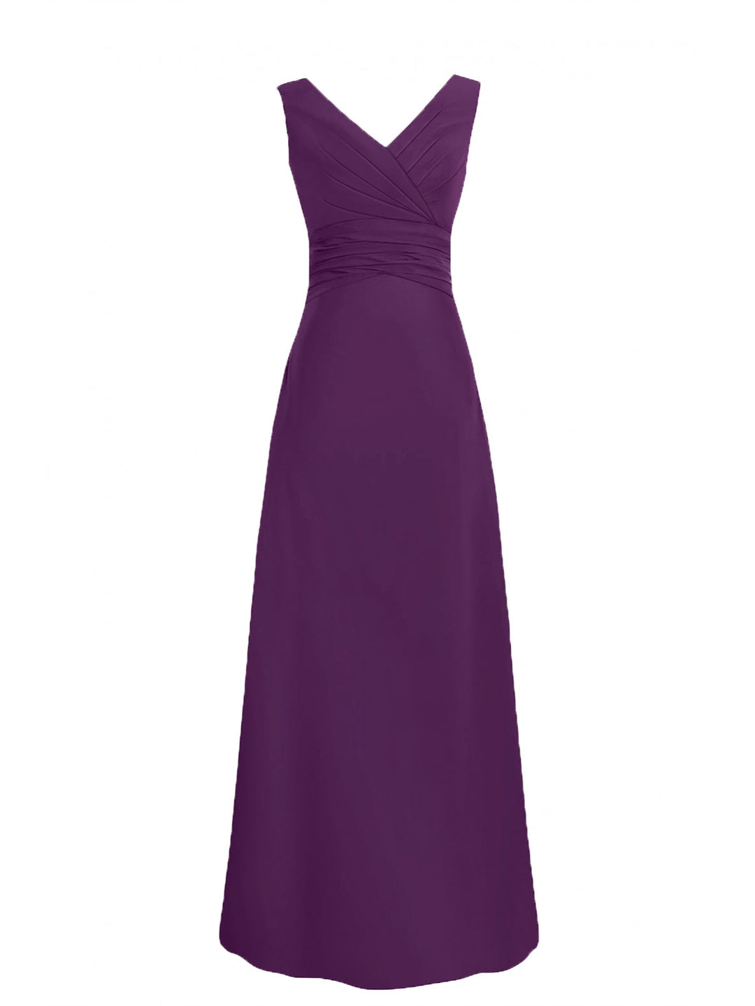 Chiffon V-Neck Sleeveless Bridesmaid Dress| Plus Size