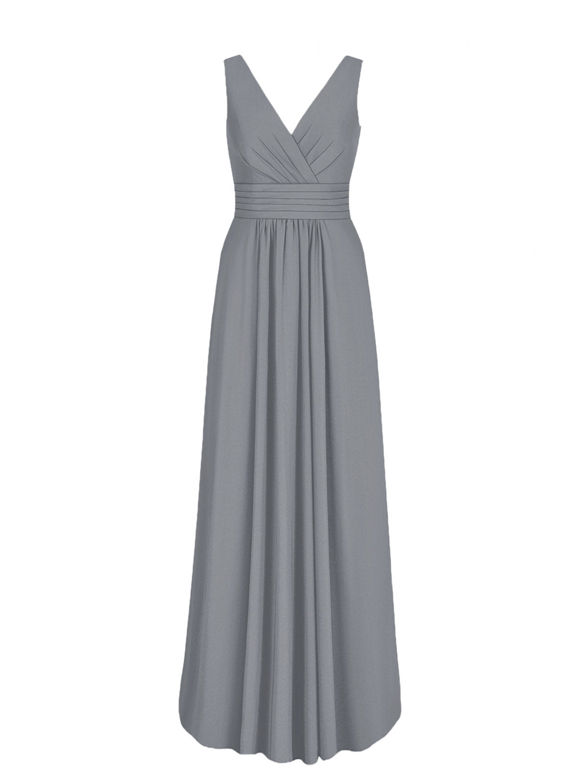 Chiffon V-Neck Sleeveless Bridesmaid Dress| Plus Size | 60+ Colors
