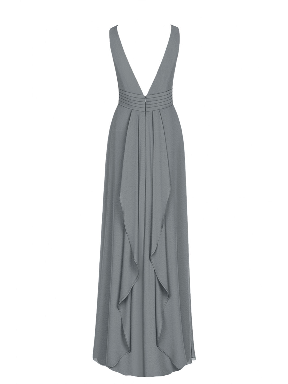 Chiffon V-Neck Sleeveless Bridesmaid Dress| Plus Size | 60+ Colors