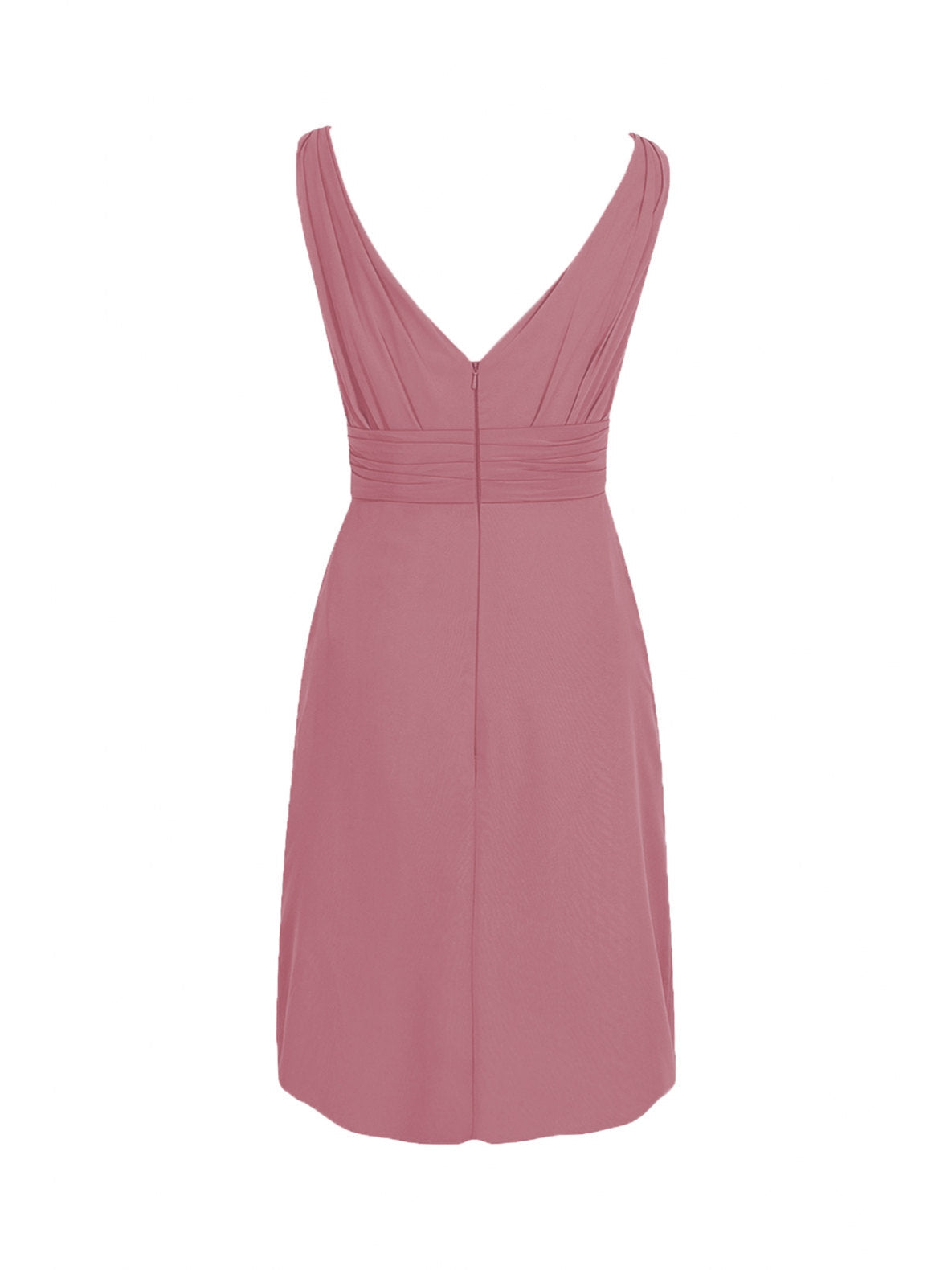 Chiffon V-Neck Sleeveless Bridesmaid Dress| Plus Size | 60+ Colors