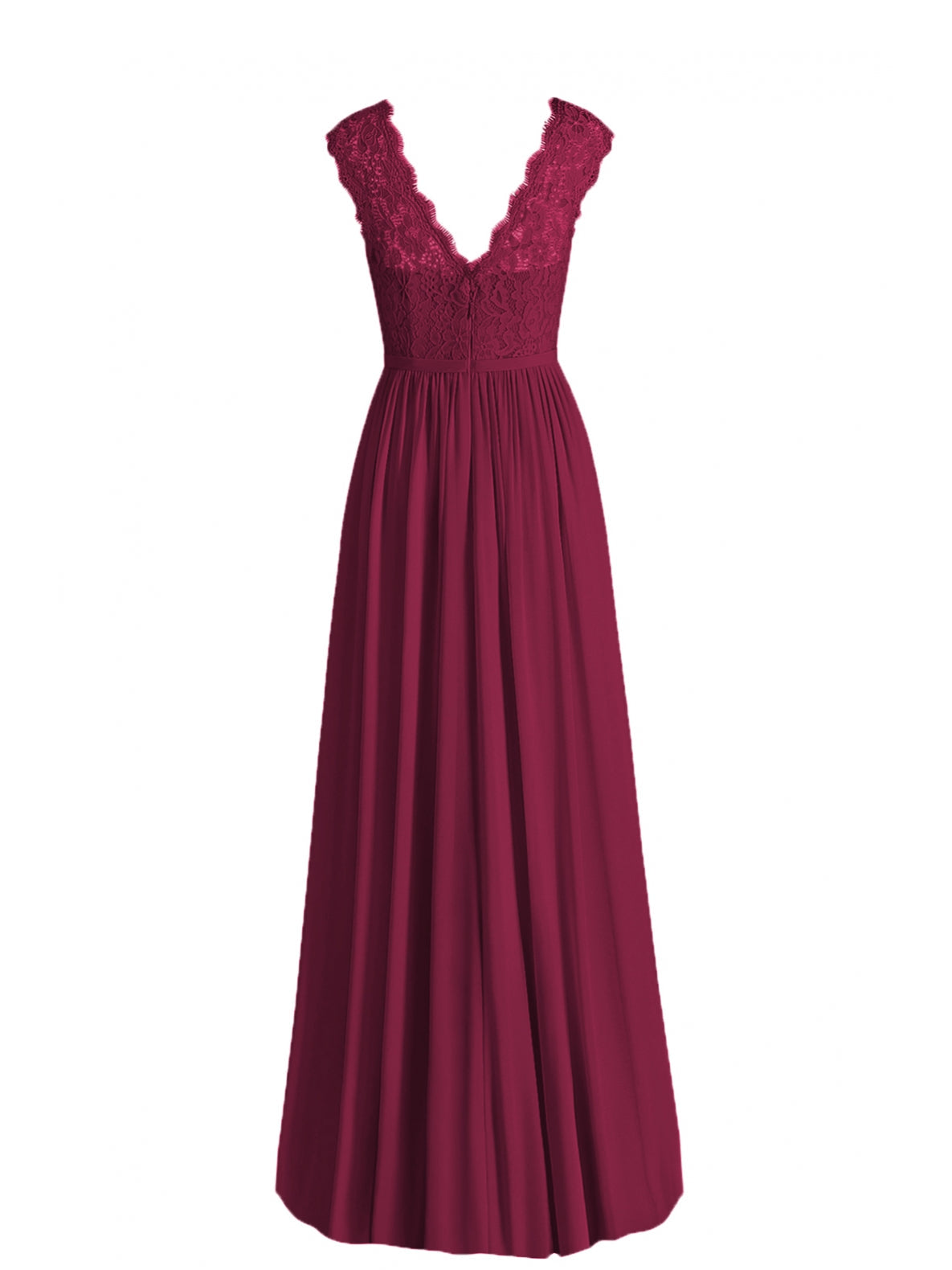 Chiffon V-Neck Cap Sleeves Bridesmaid Dress| Plus Size | 60+ Colors