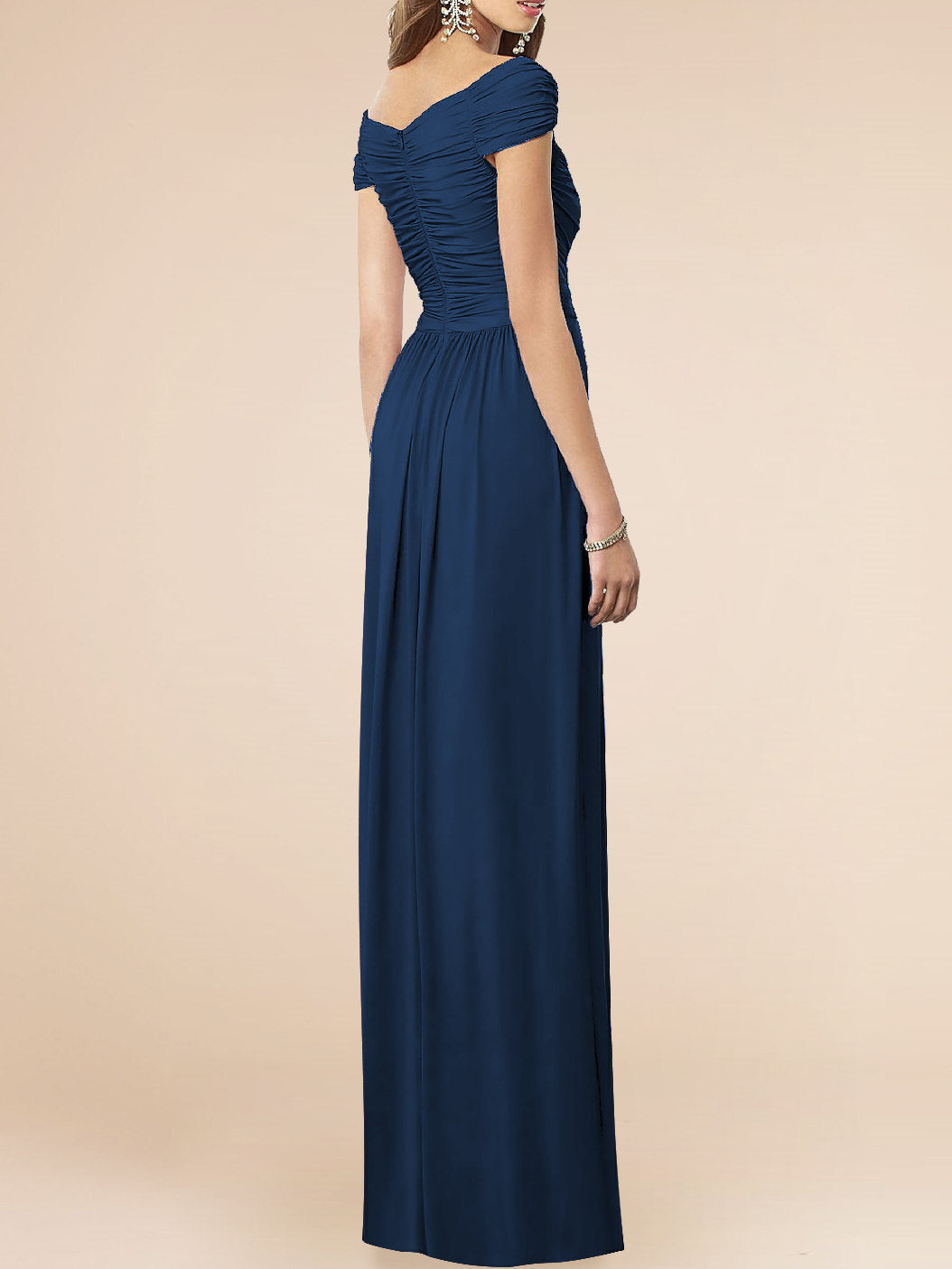 Chiffon V-Neck Sleeveless Bridesmaid Dress| Plus Size | 60+ Colors