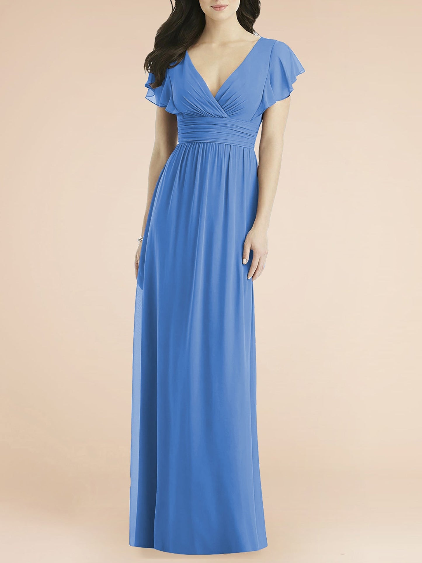 Chiffon One Shoulder Sleeveless Bridesmaid Dress| Plus Size | 60+ Colors