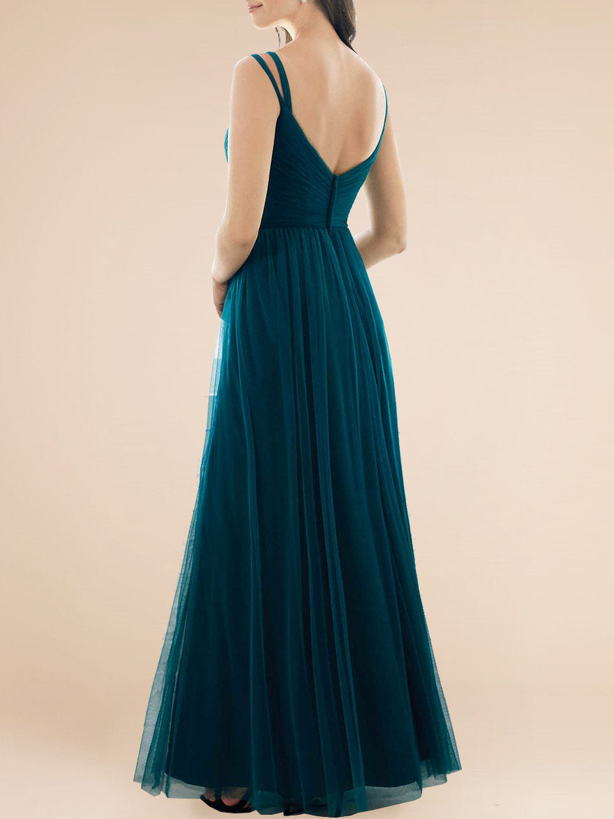 Chiffon V-Neck Sleeveless Bridesmaid Dress| Plus Size | 60+ Colors