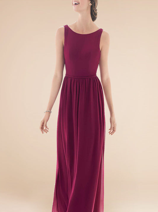 Chiffon One Shoulder Sleeveless Bridesmaid Dress| Plus Size | 60+ Colors