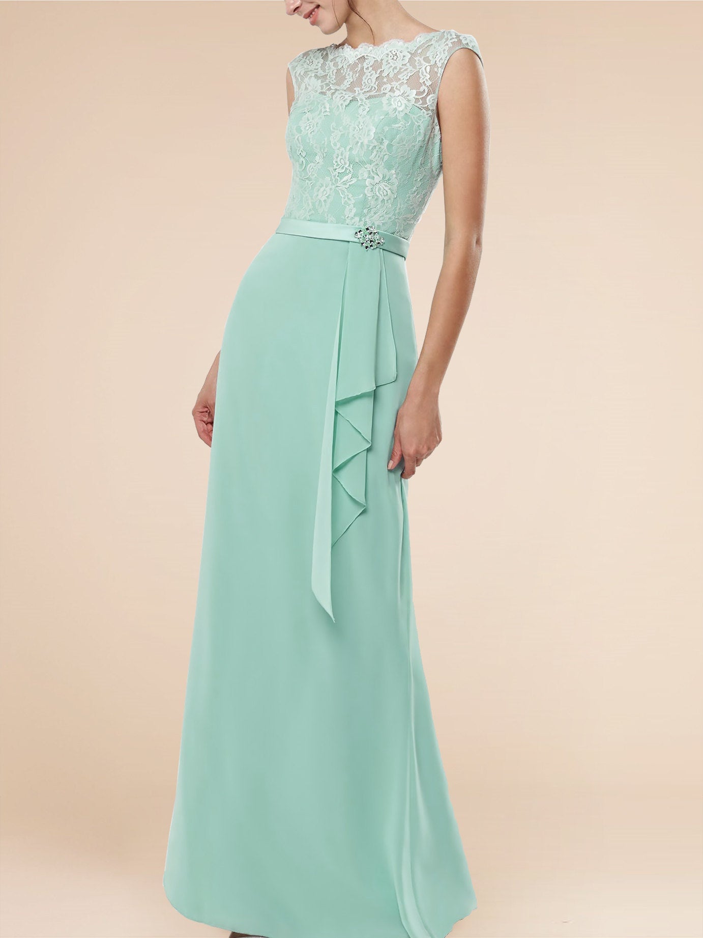 Chiffon Spaghetti Straps Sleeveless Bridesmaid Dress| Plus Size | 60+ Colors