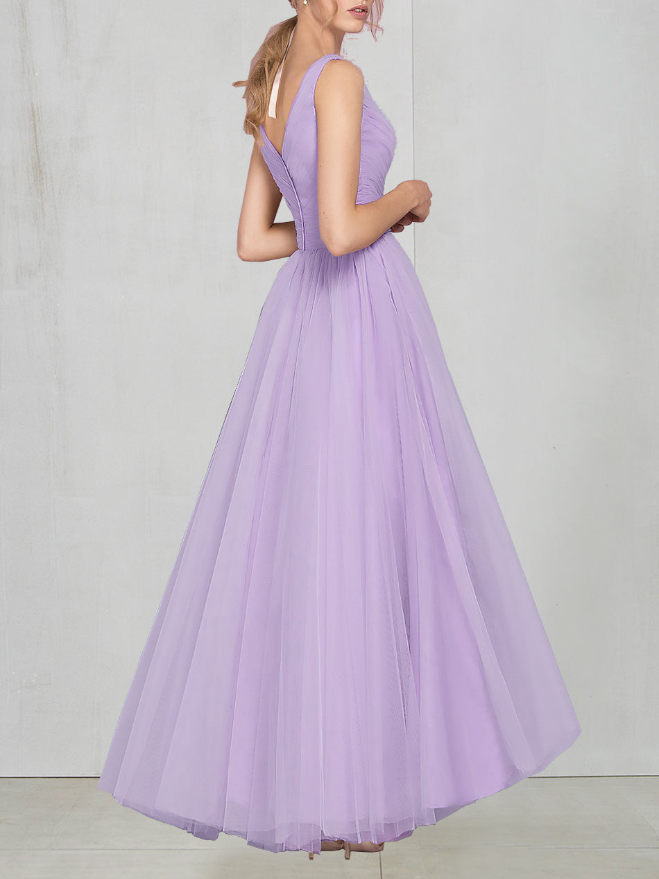 Chiffon One Shoulder Sleeveless Bridesmaid Dress| Plus Size | 60+ Colors