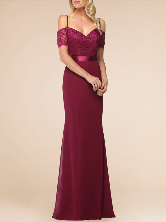 Lace Criss Cross Straps Sleeveless Bridesmaid Dress| Plus Size | 60+ Colors