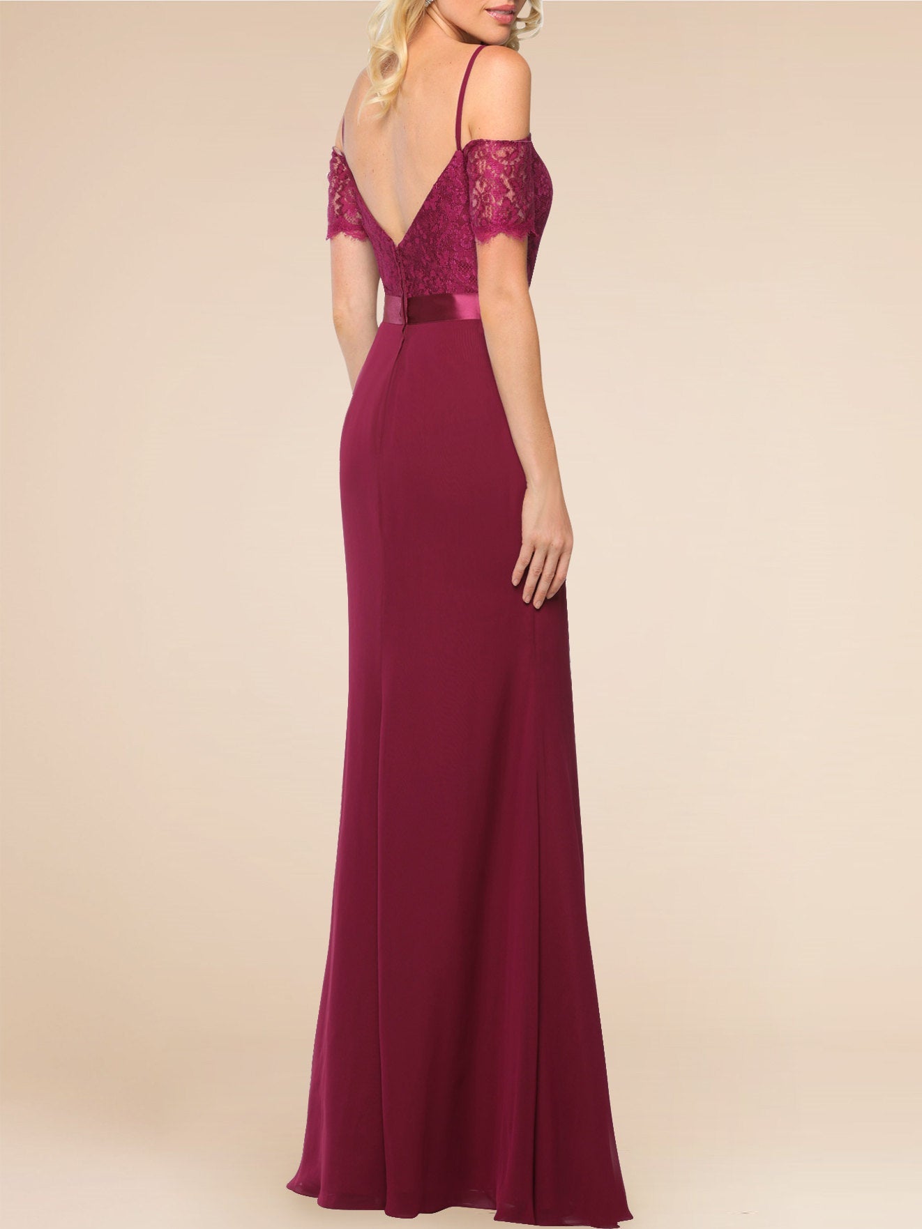 Lace Criss Cross Straps Sleeveless Bridesmaid Dress| Plus Size | 60+ Colors