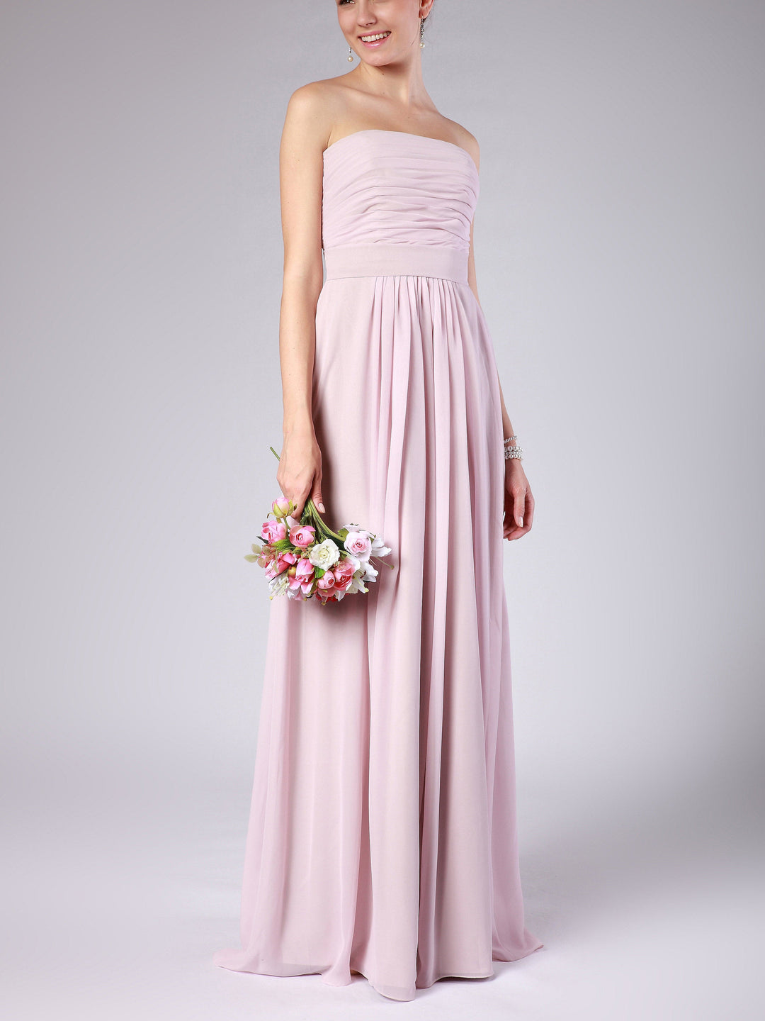 Chiffon Strapless Sleeveless Bridesmaid Dress| Plus Size | 60+ Colors ForHerandForHim Chiffon Strapless Sleeveless Bridesmaid Dress| Plus Size | 60+ Colors ForHerandForHim