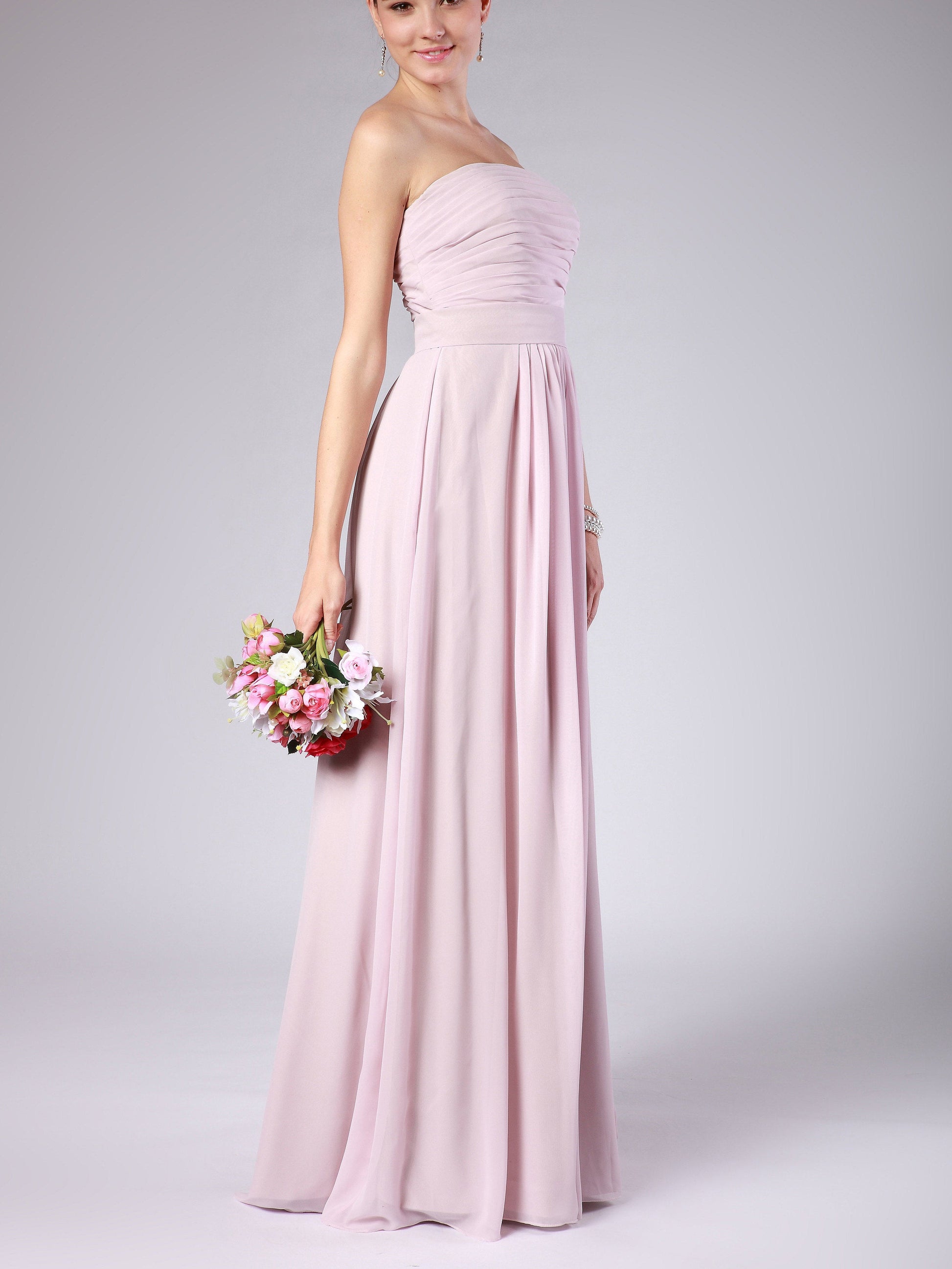 Chiffon Scoop Neck Sleeveless Bridesmaid Dress| Plus Size | 60+ Colors
