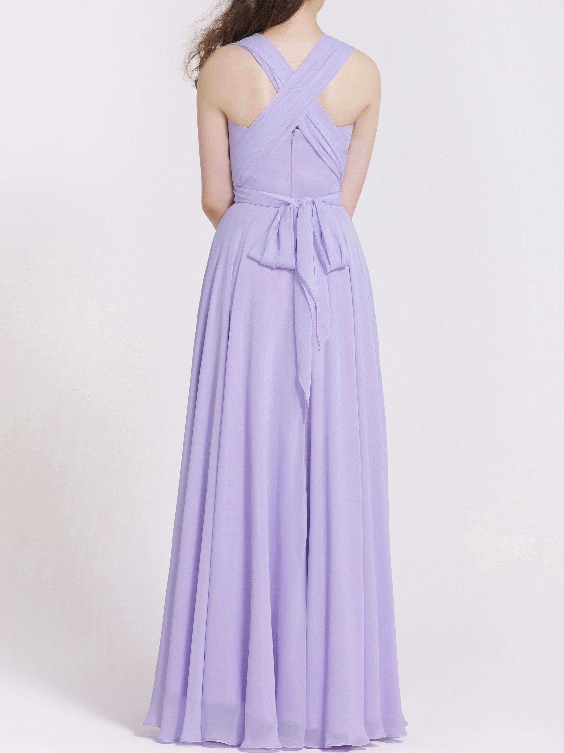 Chiffon Halter Sleeveless Bridesmaid Dress| Plus Size | 60+ Colors