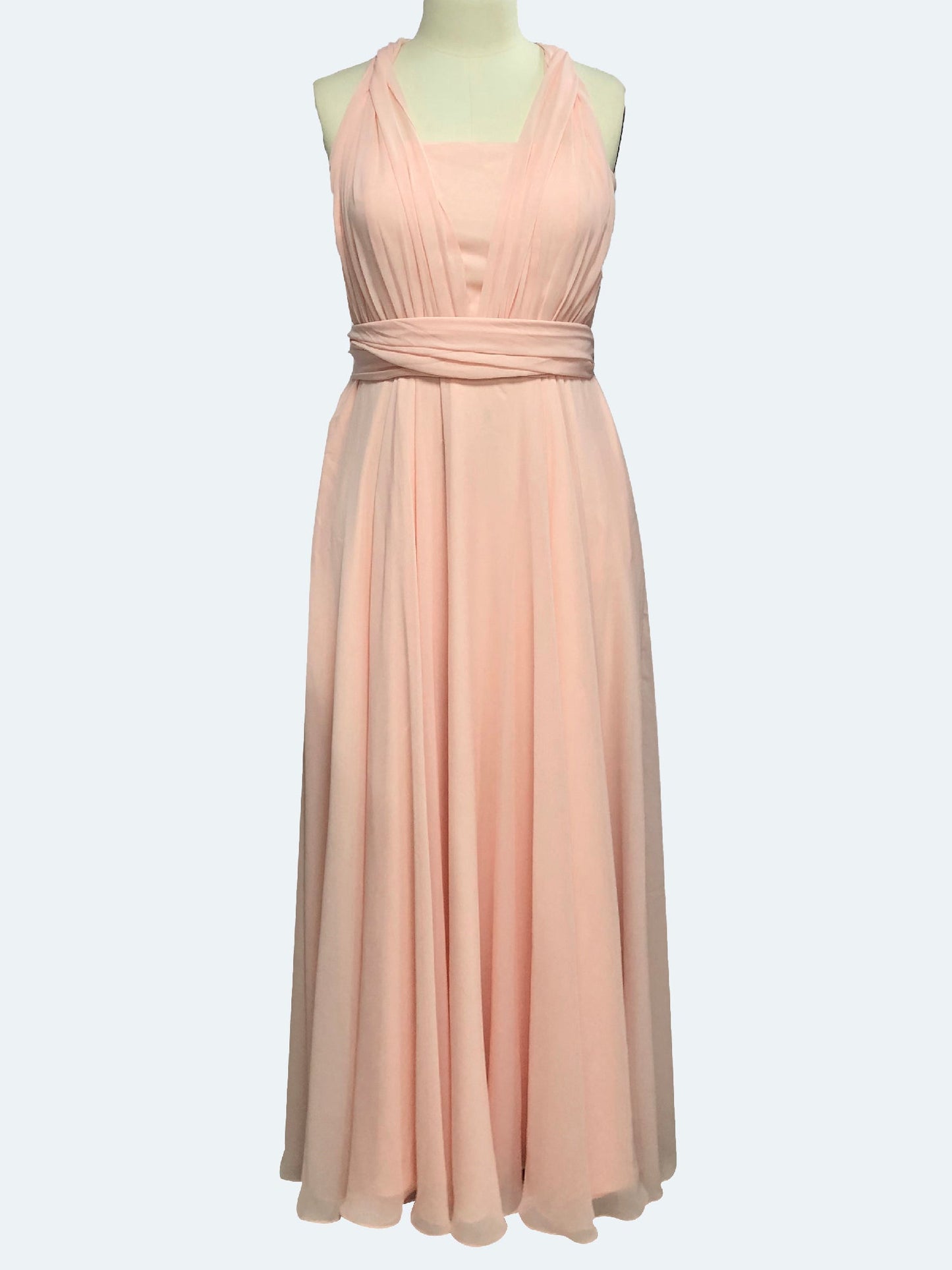 Chiffon Halter Sleeveless Bridesmaid Dress| Plus Size | 60+ Colors