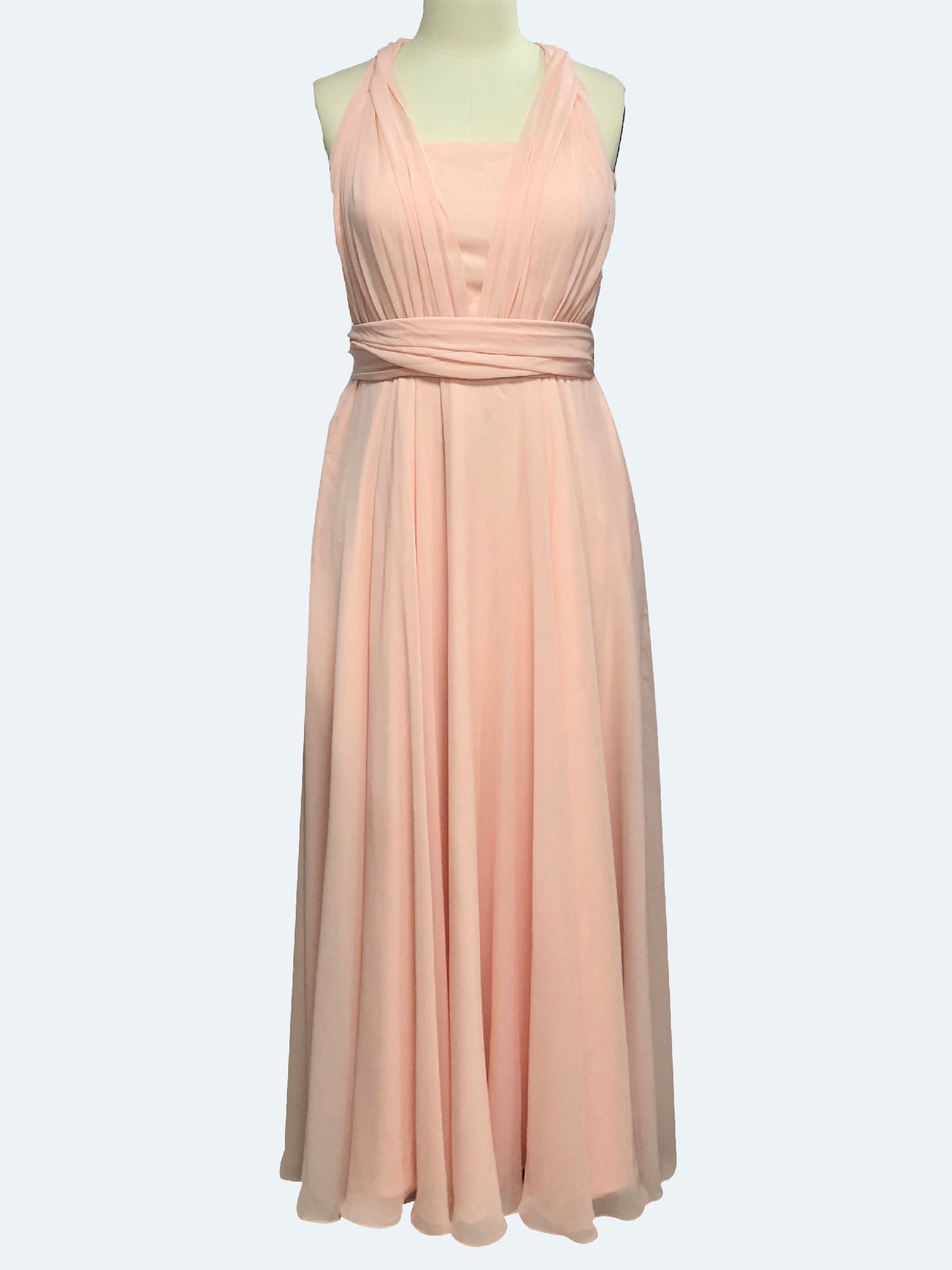 Chiffon Halter Sleeveless Bridesmaid Dress| Plus Size | 60+ Colors
