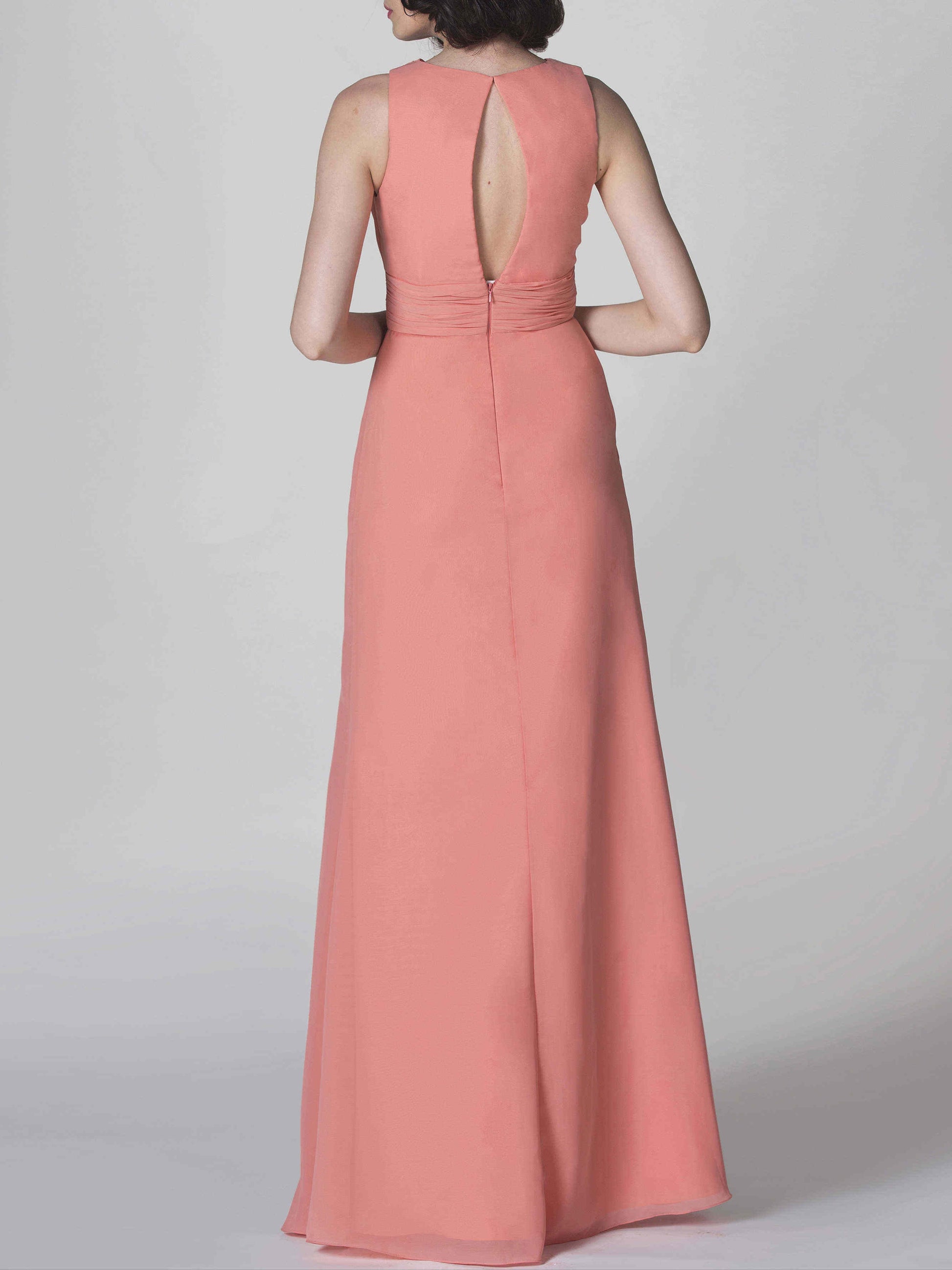 Chiffon Halter Sleeveless Bridesmaid Dress| Plus Size | 60+ Colors