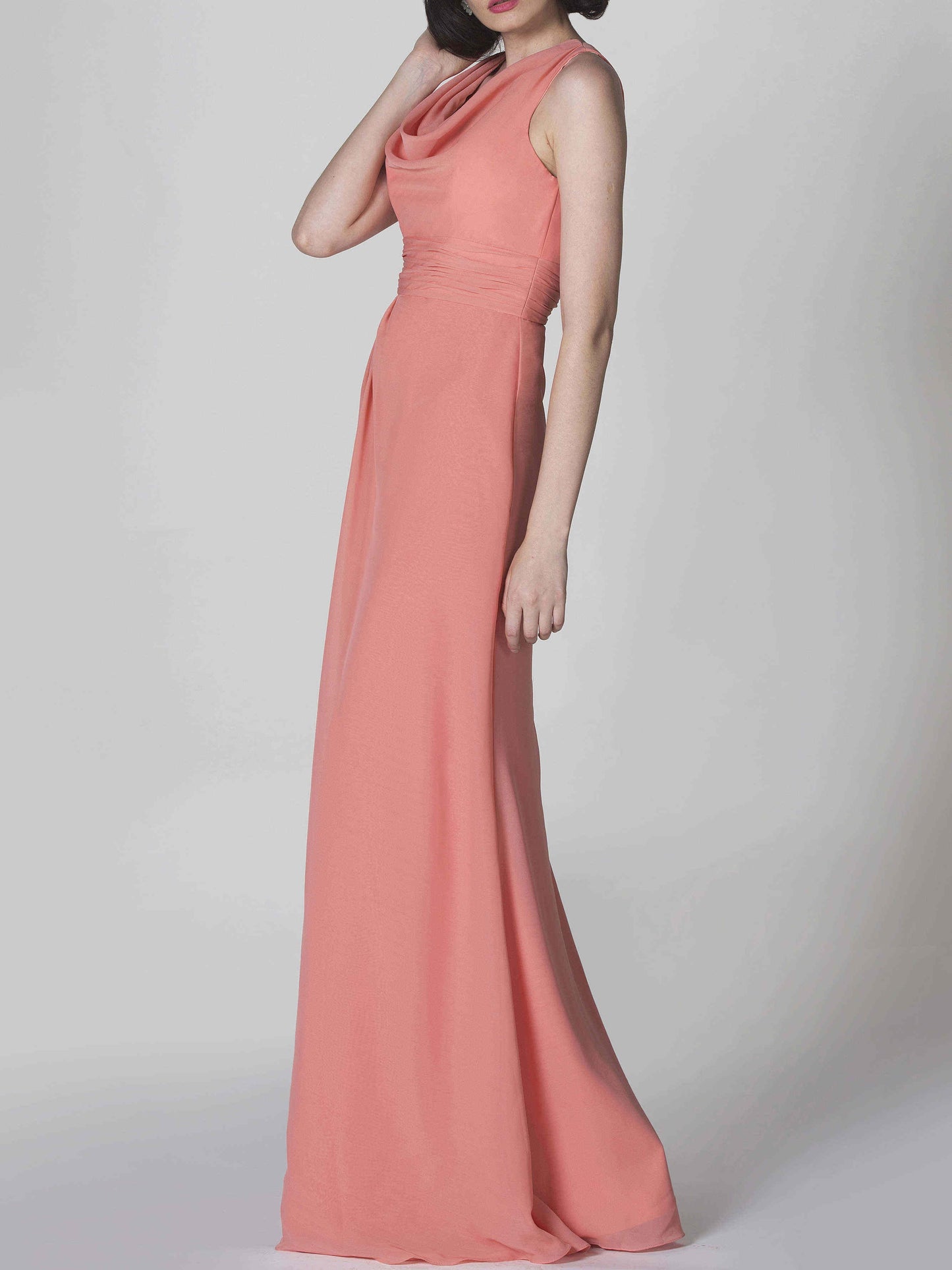 Chiffon Halter Sleeveless Bridesmaid Dress| Plus Size | 60+ Colors