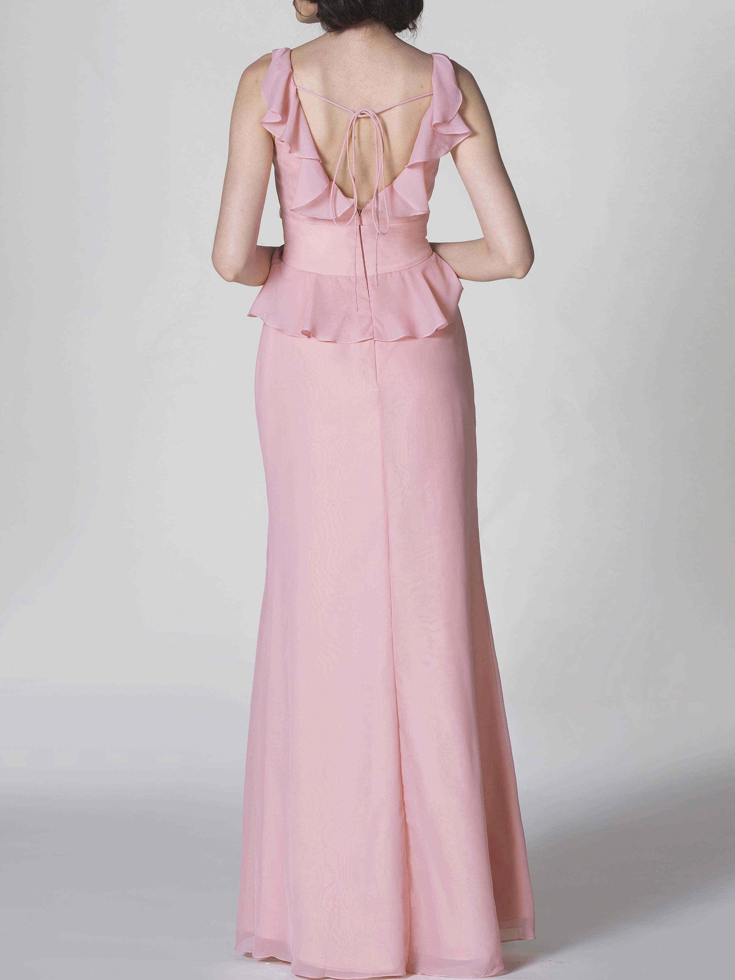 Chiffon Halter Sleeveless Bridesmaid Dress| Plus Size | 60+ Colors
