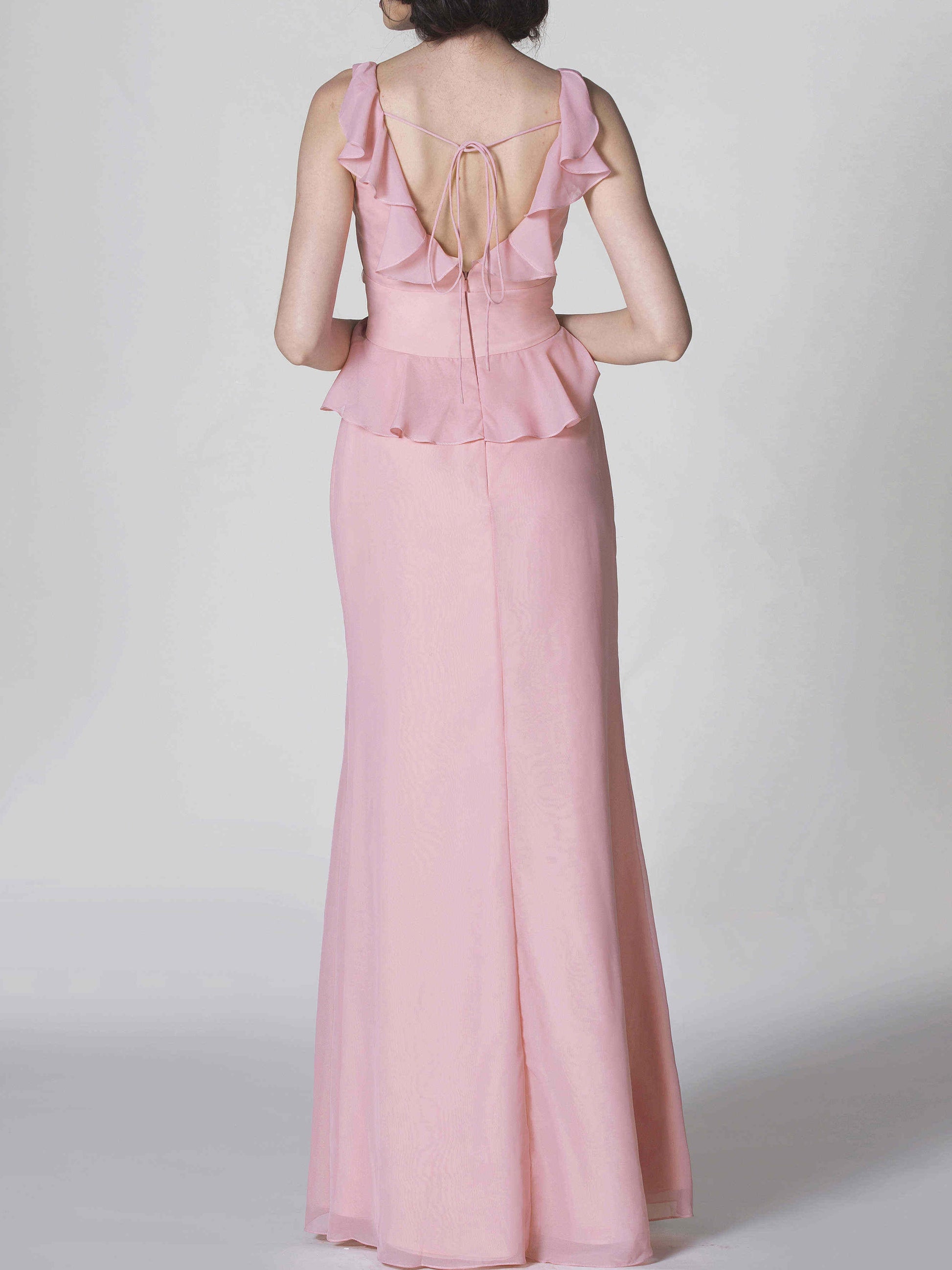Chiffon Halter Sleeveless Bridesmaid Dress| Plus Size | 60+ Colors