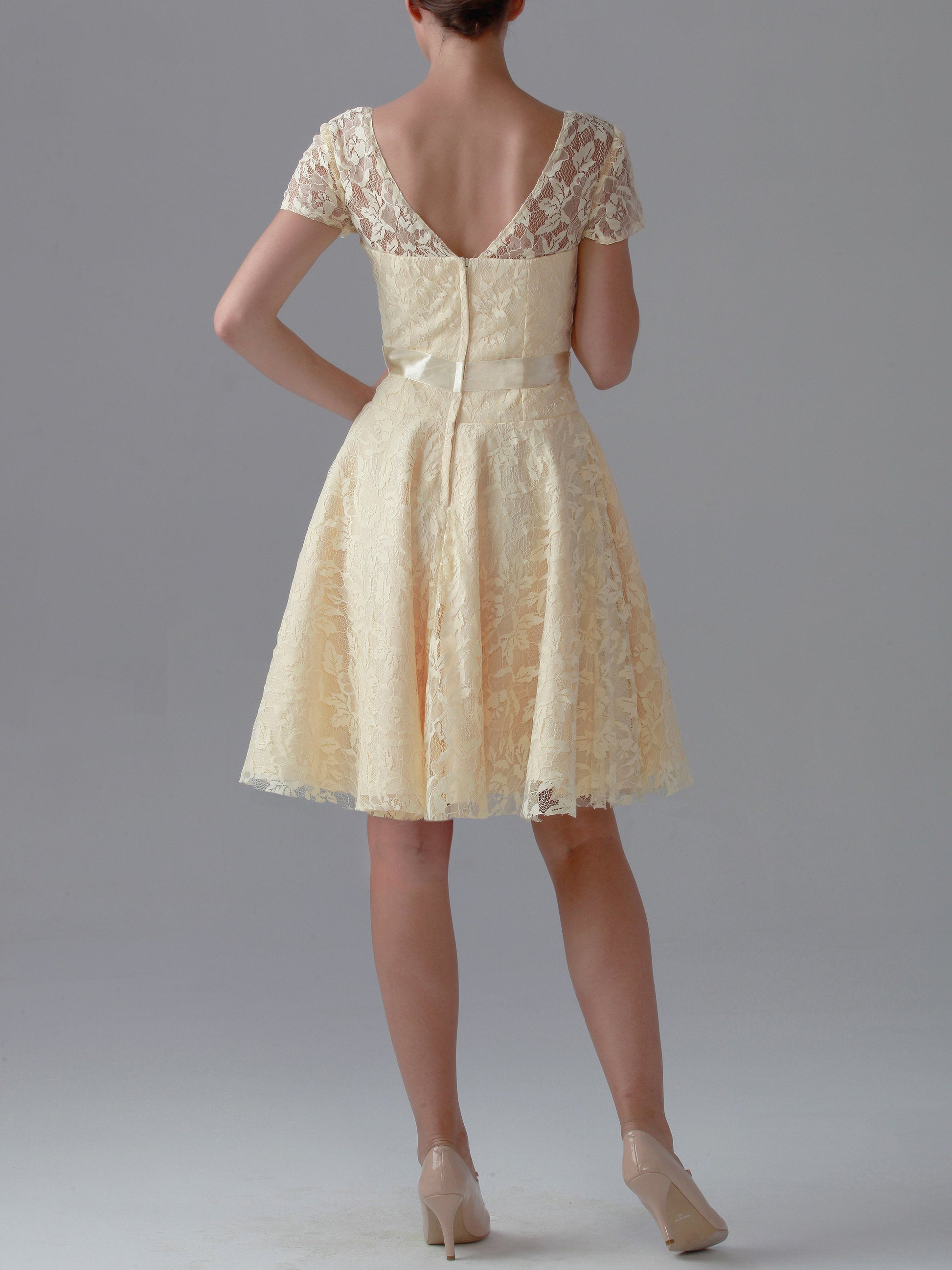 Lace Off the Shoulder Short Sleeves Bridesmaid Dress| Plus Size | 60+ Colors