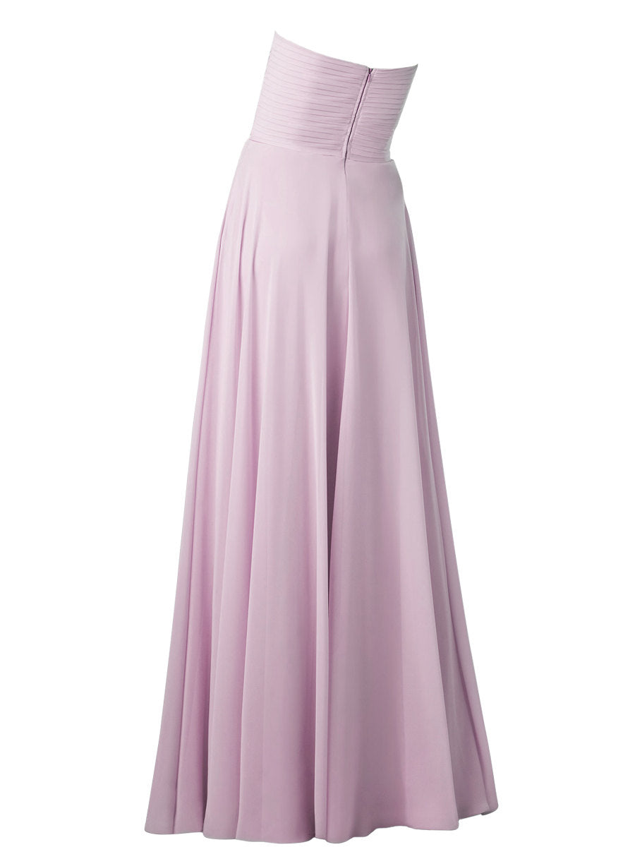 Chiffon Strapless Sleeveless Bridesmaid Dress| Plus Size | 60+ Colors