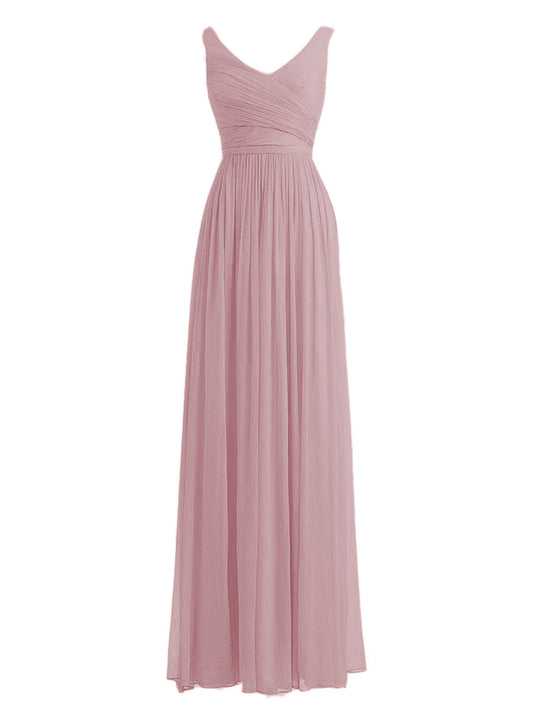 Chiffon Strapless Sleeveless Bridesmaid Dress| Plus Size | 60+ Colors