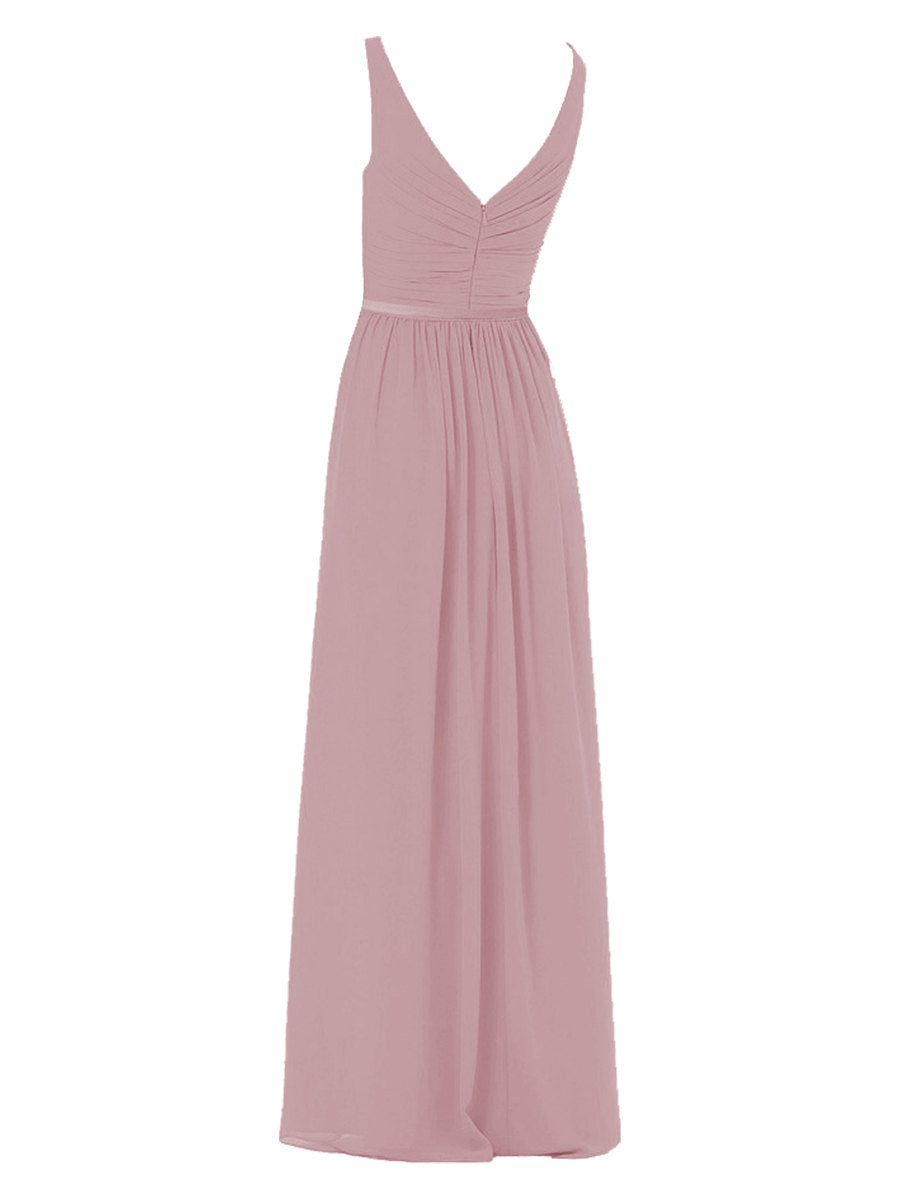 Chiffon Strapless Sleeveless Bridesmaid Dress| Plus Size | 60+ Colors