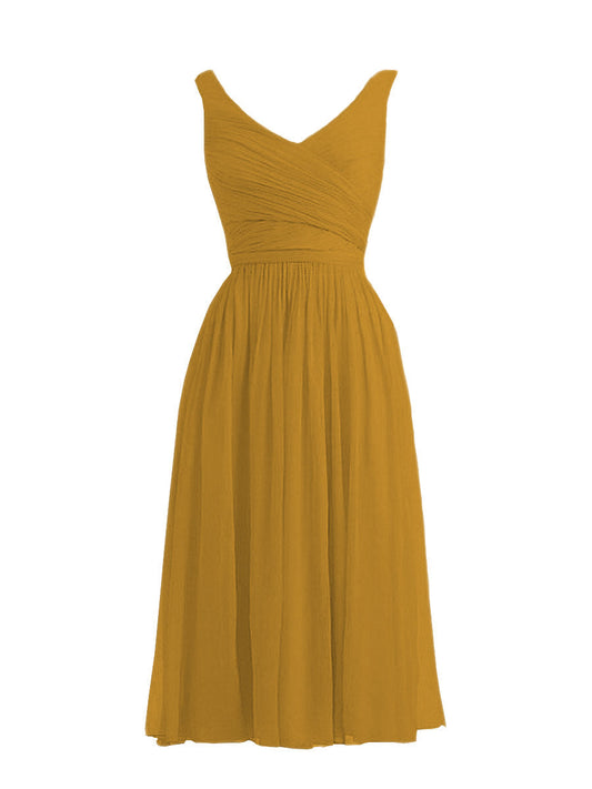 Chiffon Strapless Sleeveless Bridesmaid Dress| Plus Size | 60+ Colors