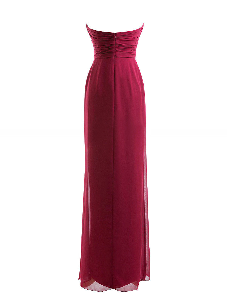 Chiffon Strapless Sleeveless Bridesmaid Dress| Plus Size | 60+ Colors